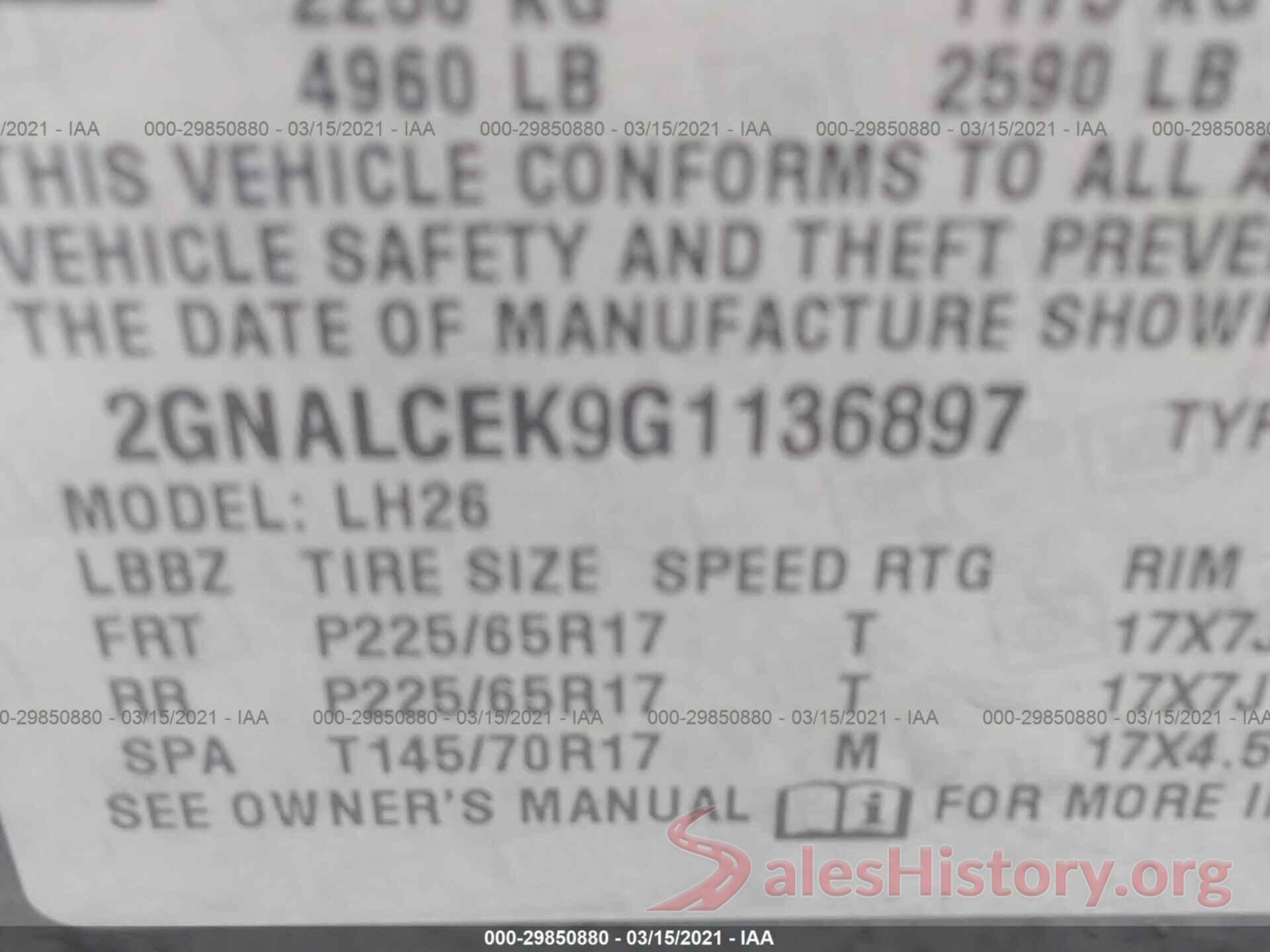 2GNALCEK9G1136897 2016 CHEVROLET EQUINOX