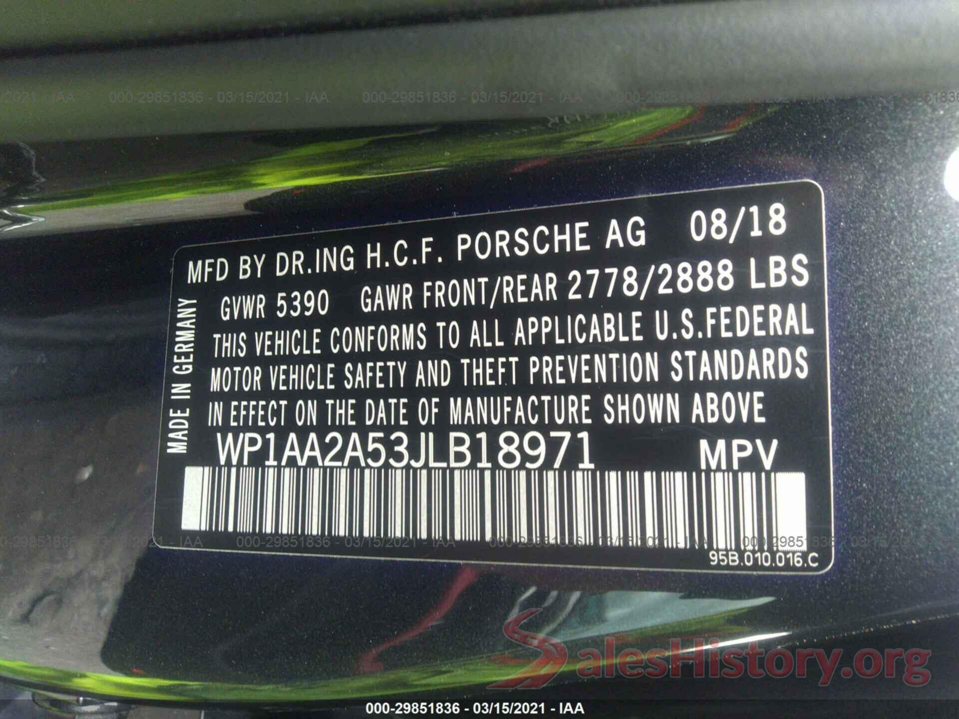 WP1AA2A53JLB18971 2018 PORSCHE MACAN