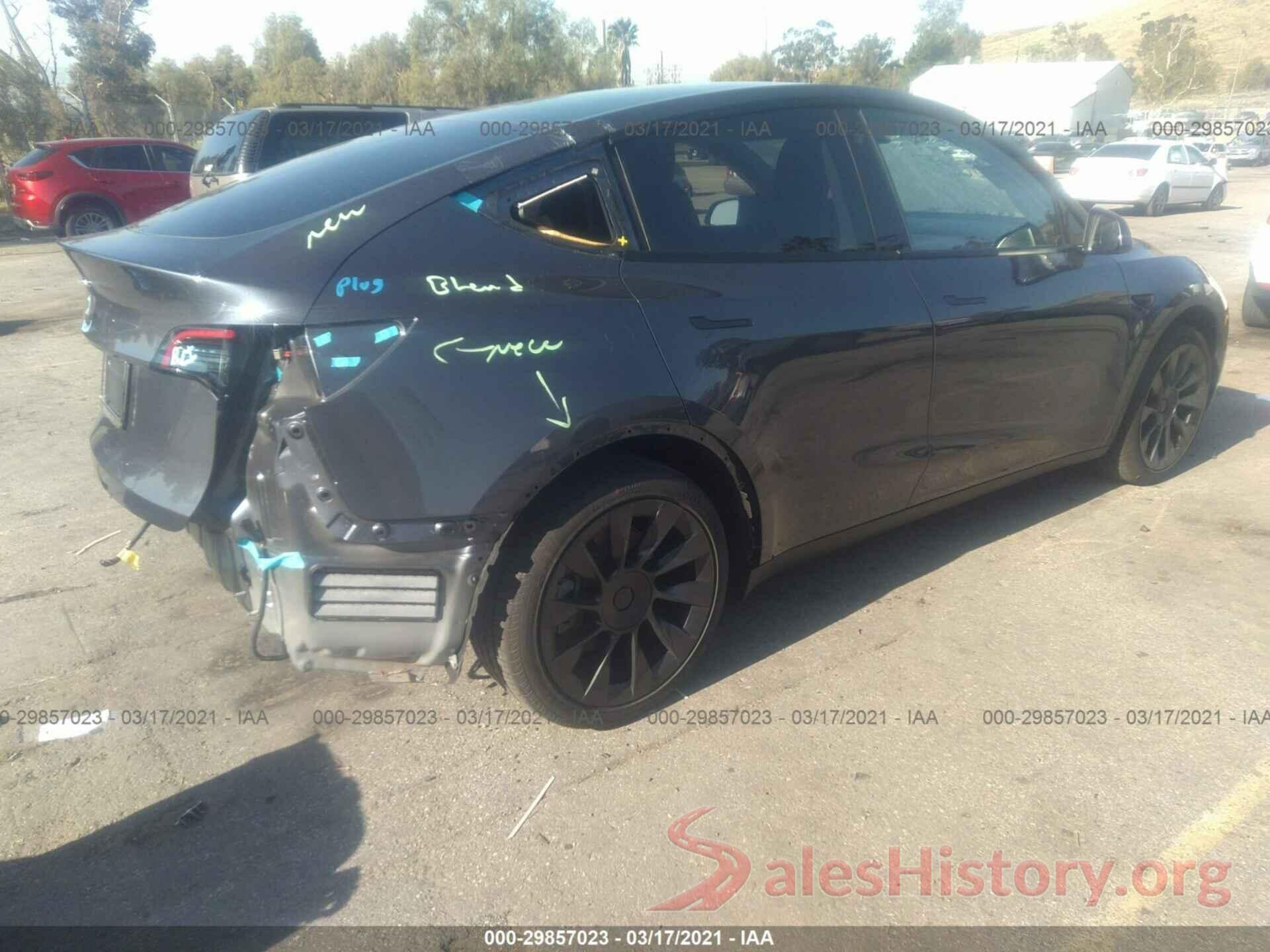 5YJYGDED9MF103104 2021 TESLA MODEL Y