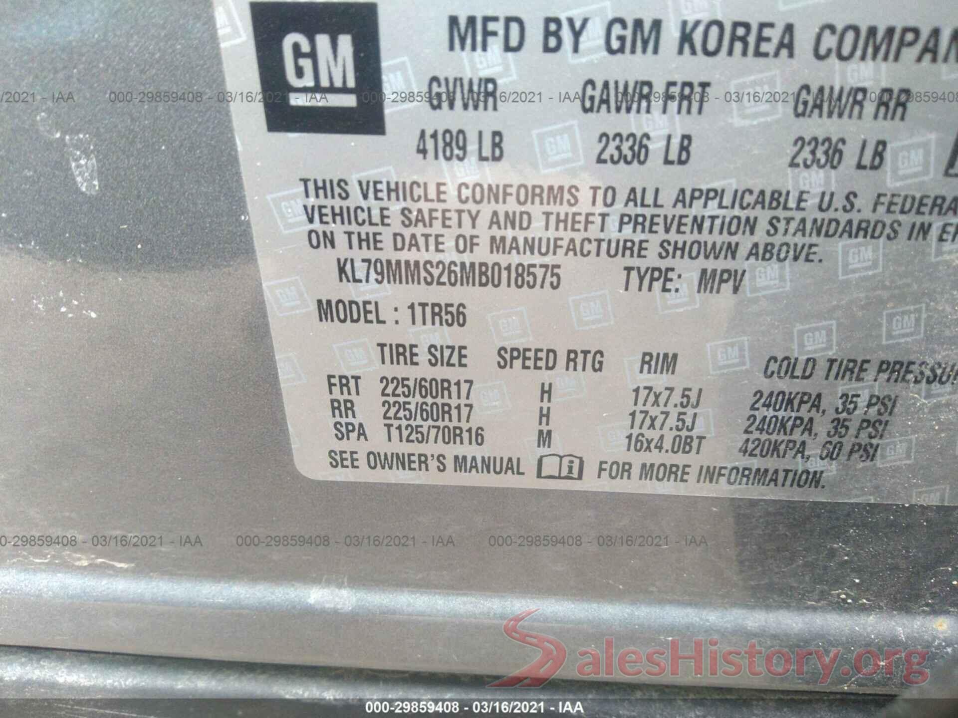 KL79MMS26MB018575 2021 CHEVROLET TRAILBLAZER