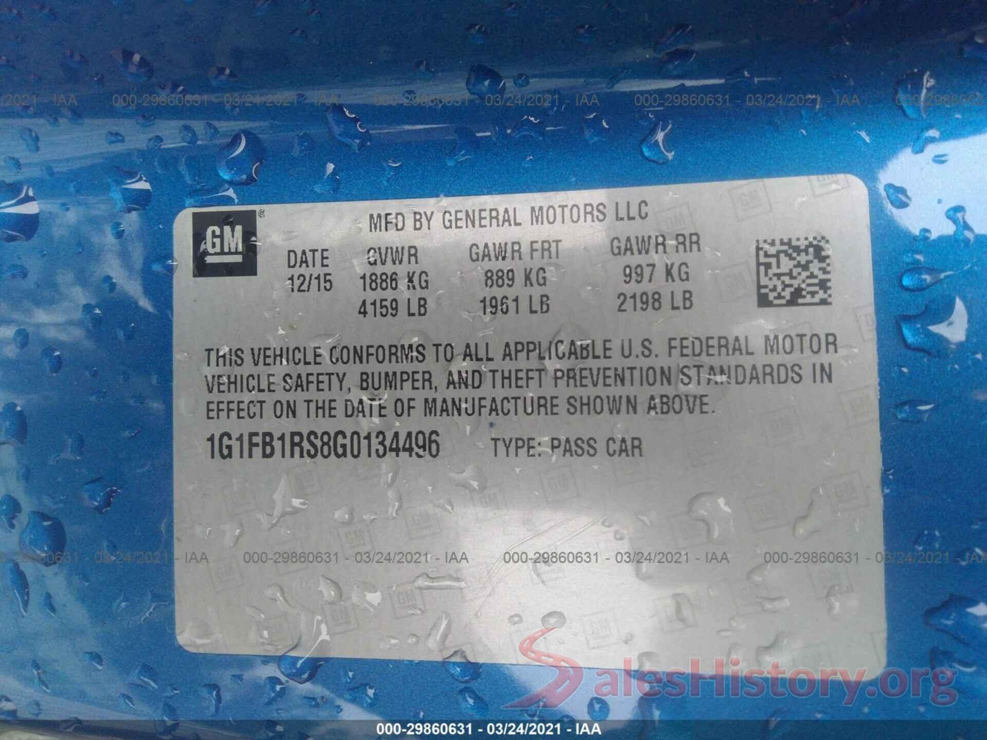 1G1FB1RS8G0134496 2016 CHEVROLET CAMARO