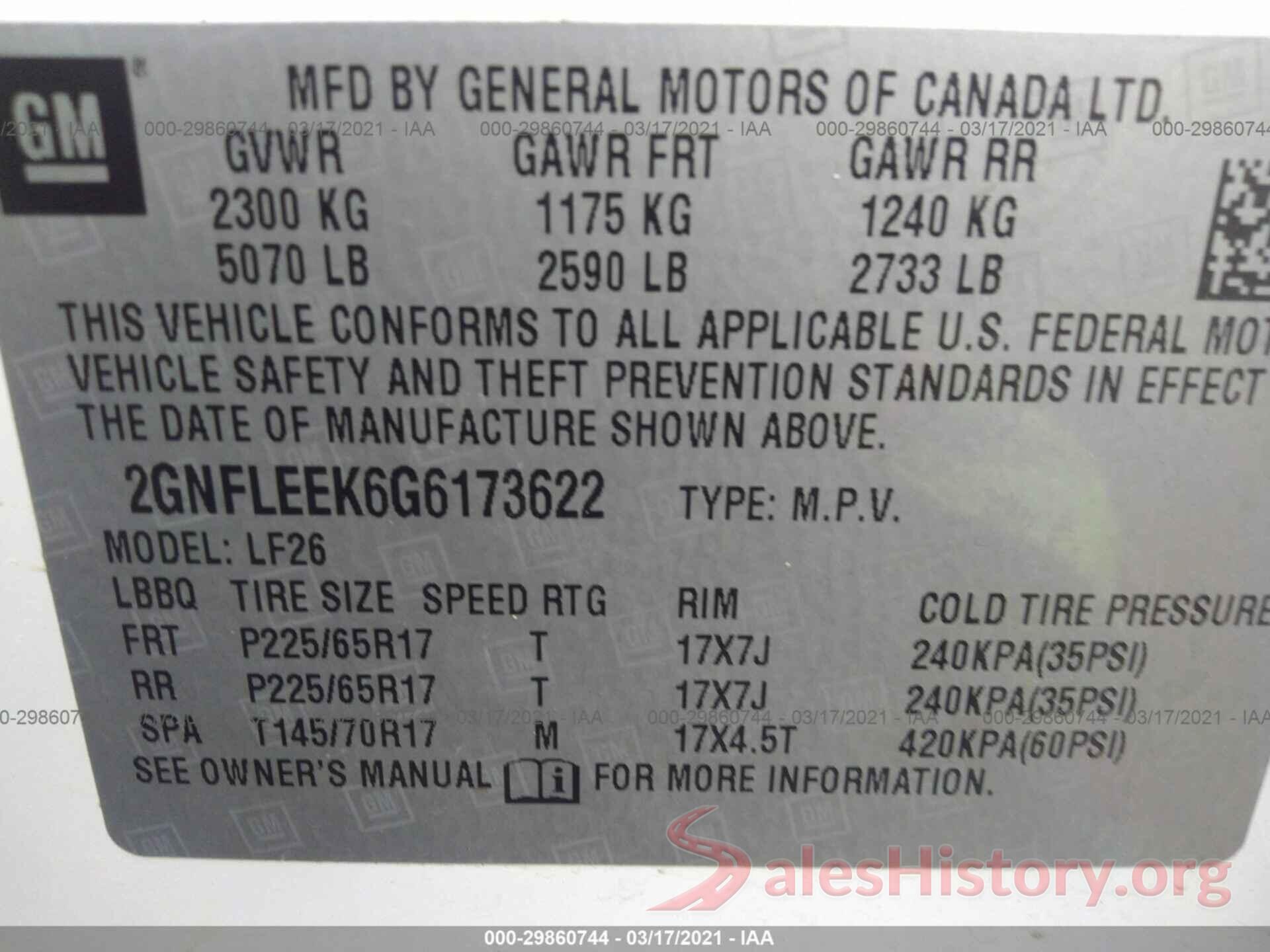 2GNFLEEK6G6173622 2016 CHEVROLET EQUINOX