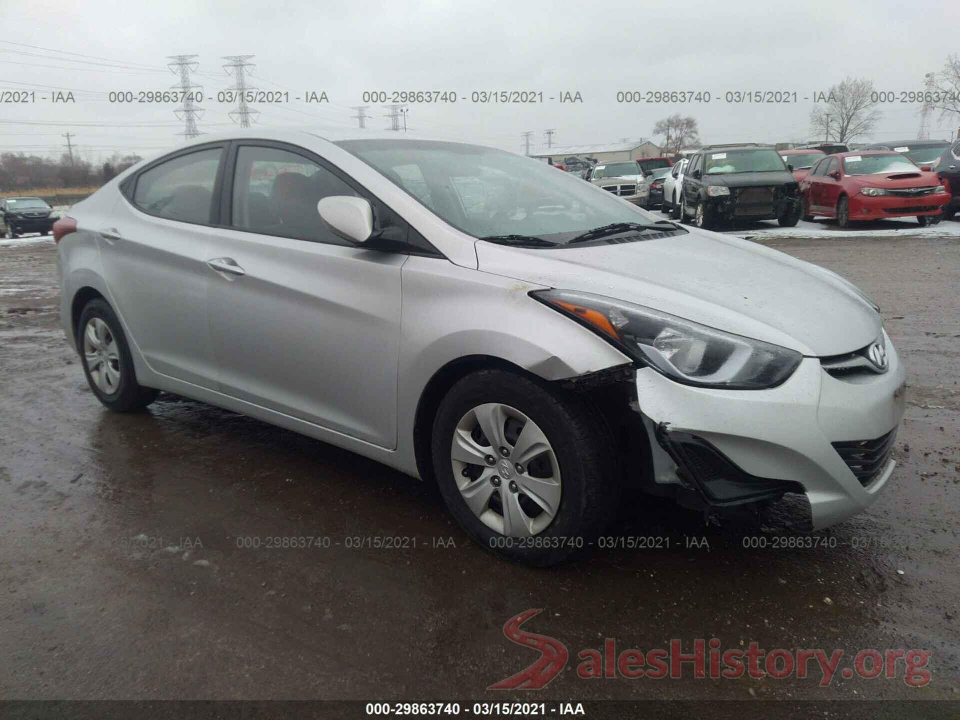 5NPDH4AE9GH672695 2016 HYUNDAI ELANTRA