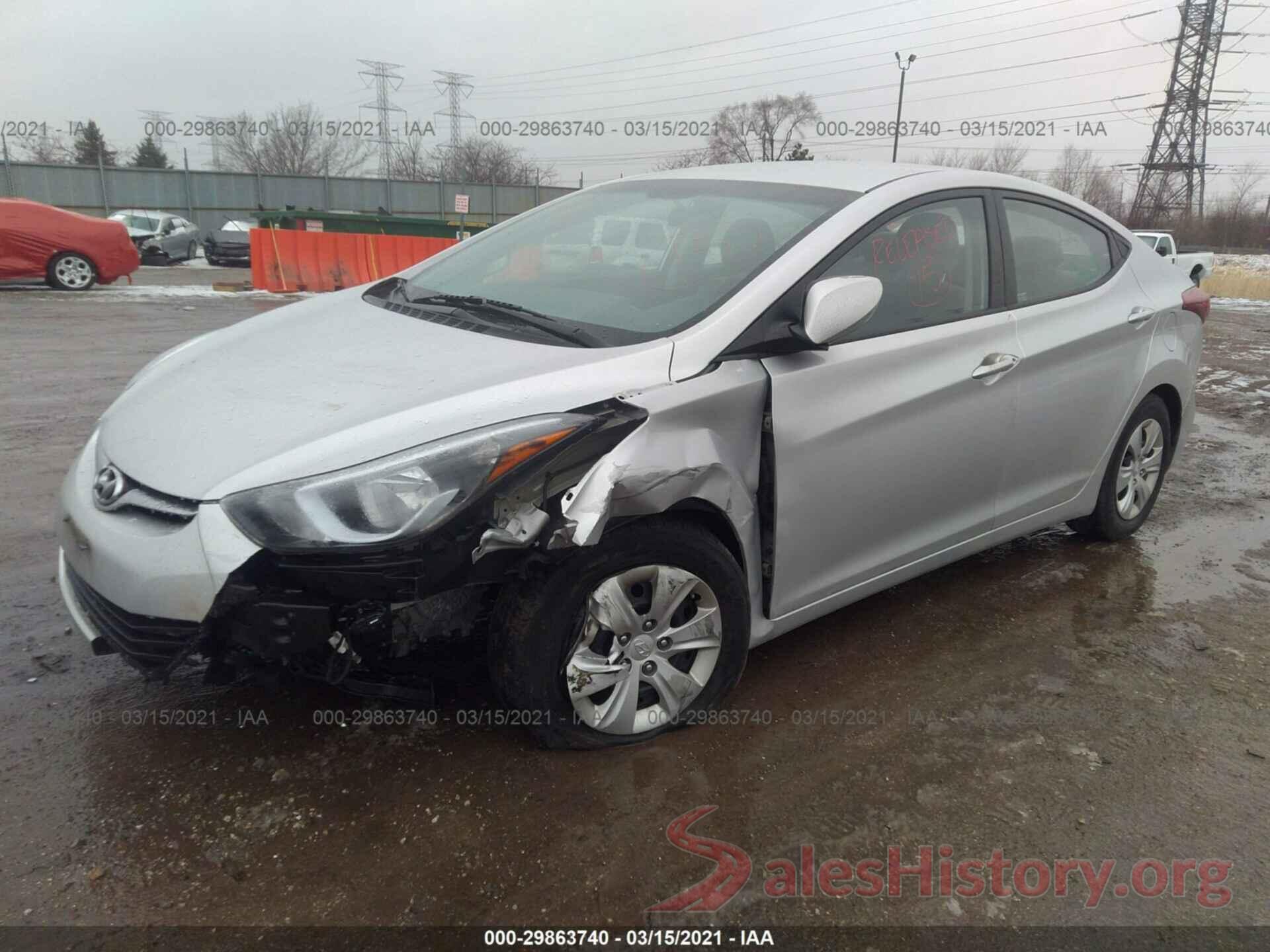 5NPDH4AE9GH672695 2016 HYUNDAI ELANTRA