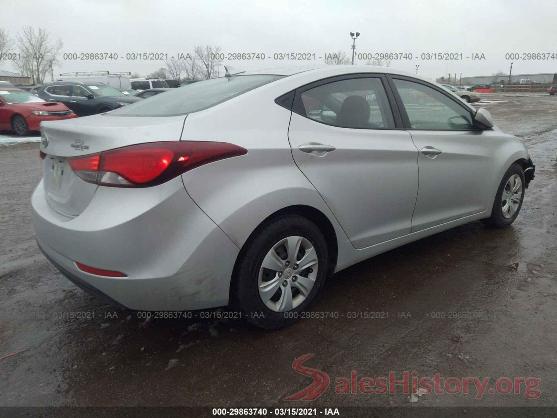 5NPDH4AE9GH672695 2016 HYUNDAI ELANTRA