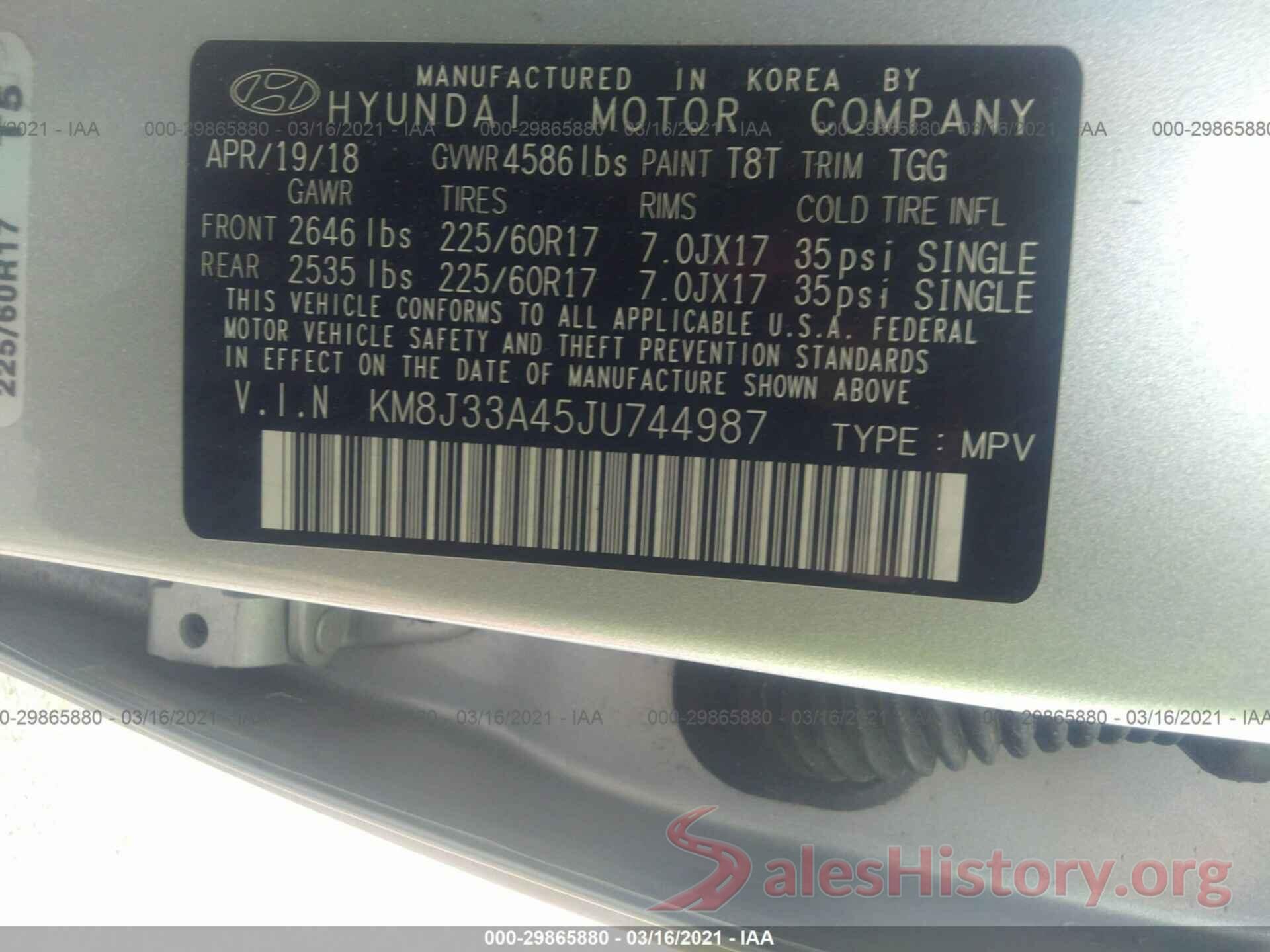 KM8J33A45JU744987 2018 HYUNDAI TUCSON