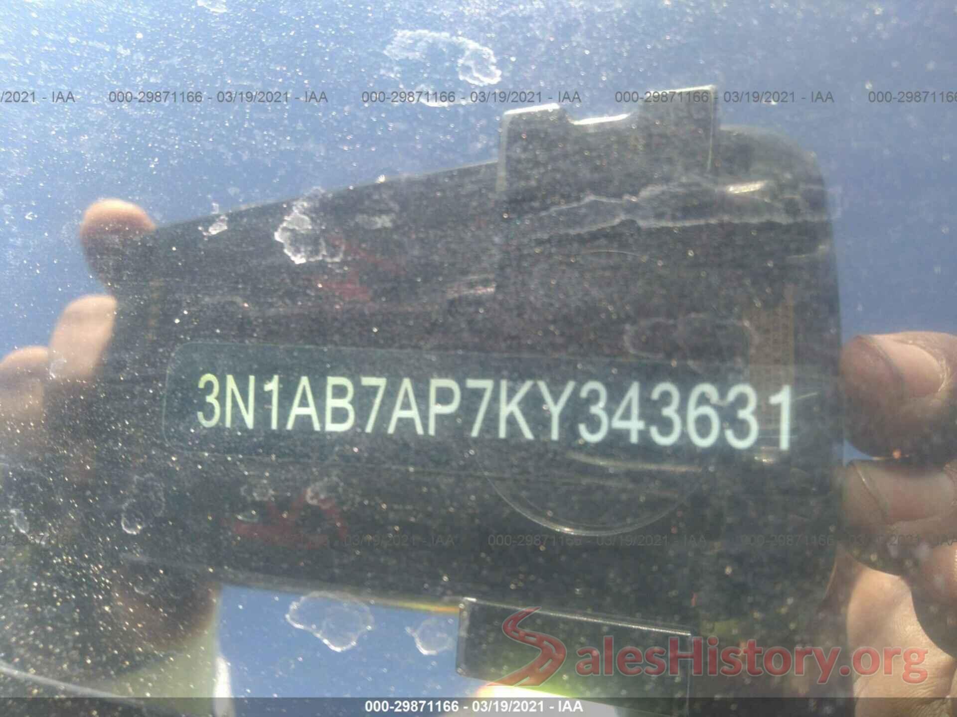 3N1AB7AP7KY343631 2019 NISSAN SENTRA