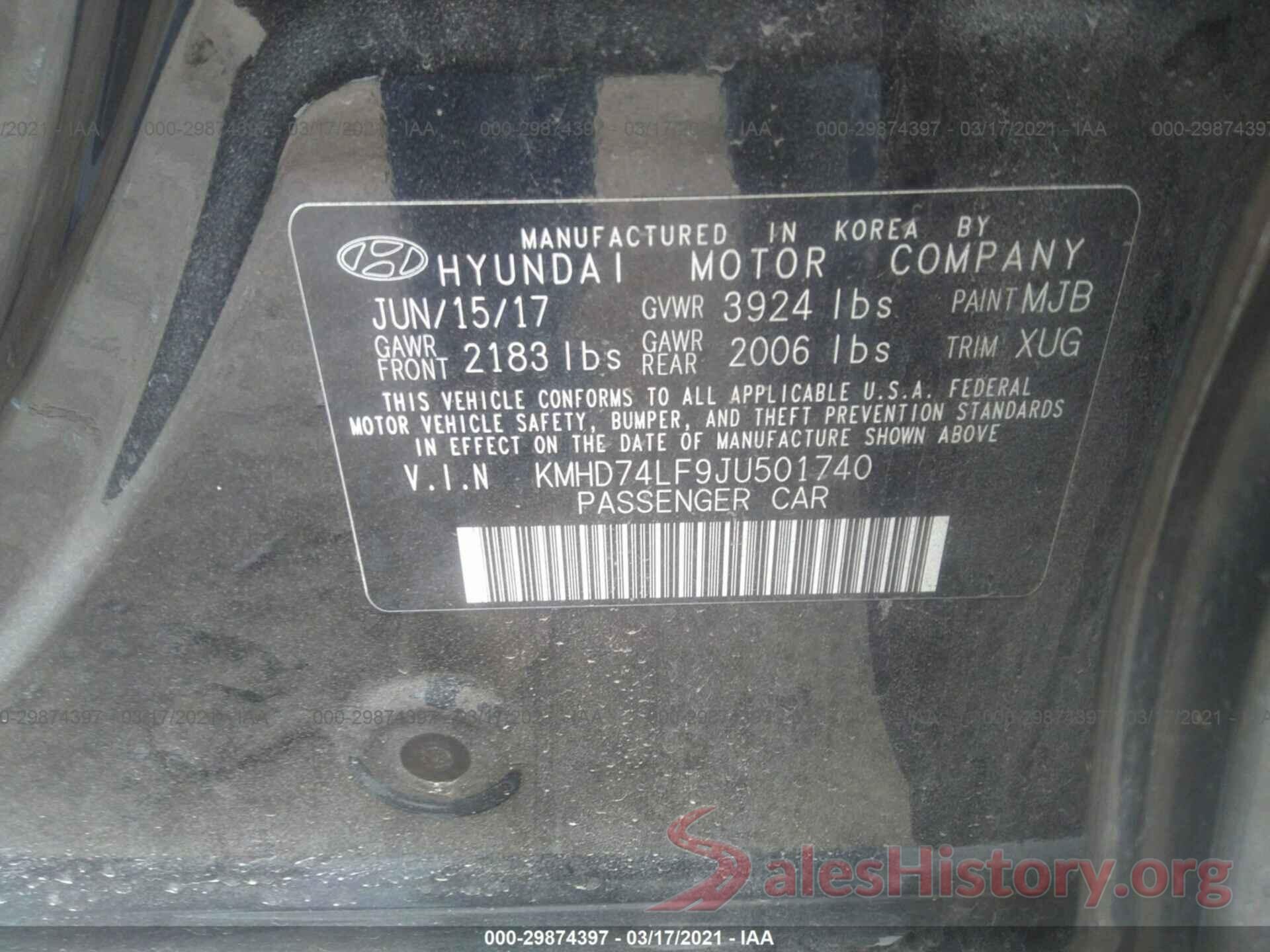 KMHD74LF9JU501740 2018 HYUNDAI ELANTRA