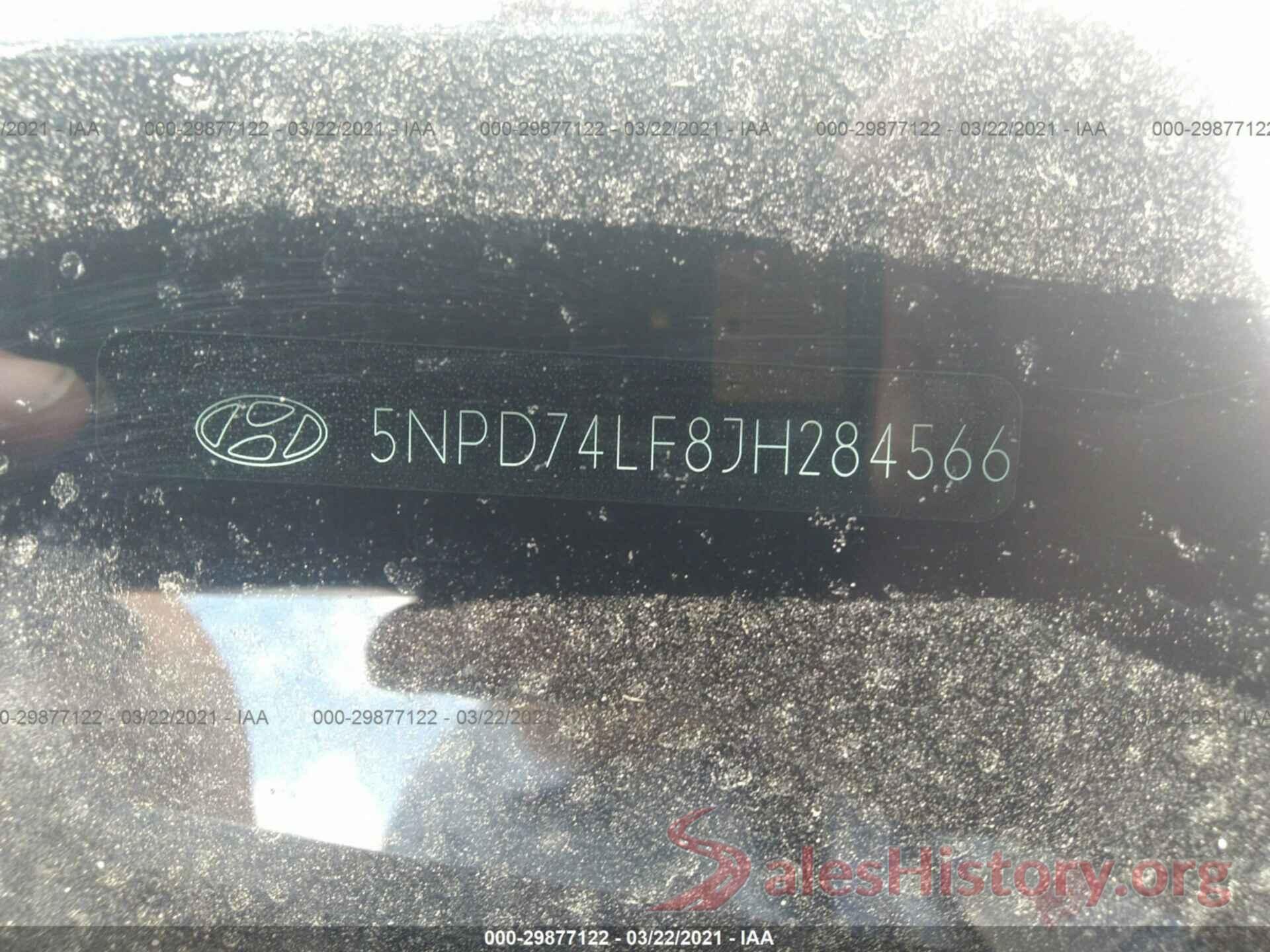 5NPD74LF8JH284566 2018 HYUNDAI ELANTRA