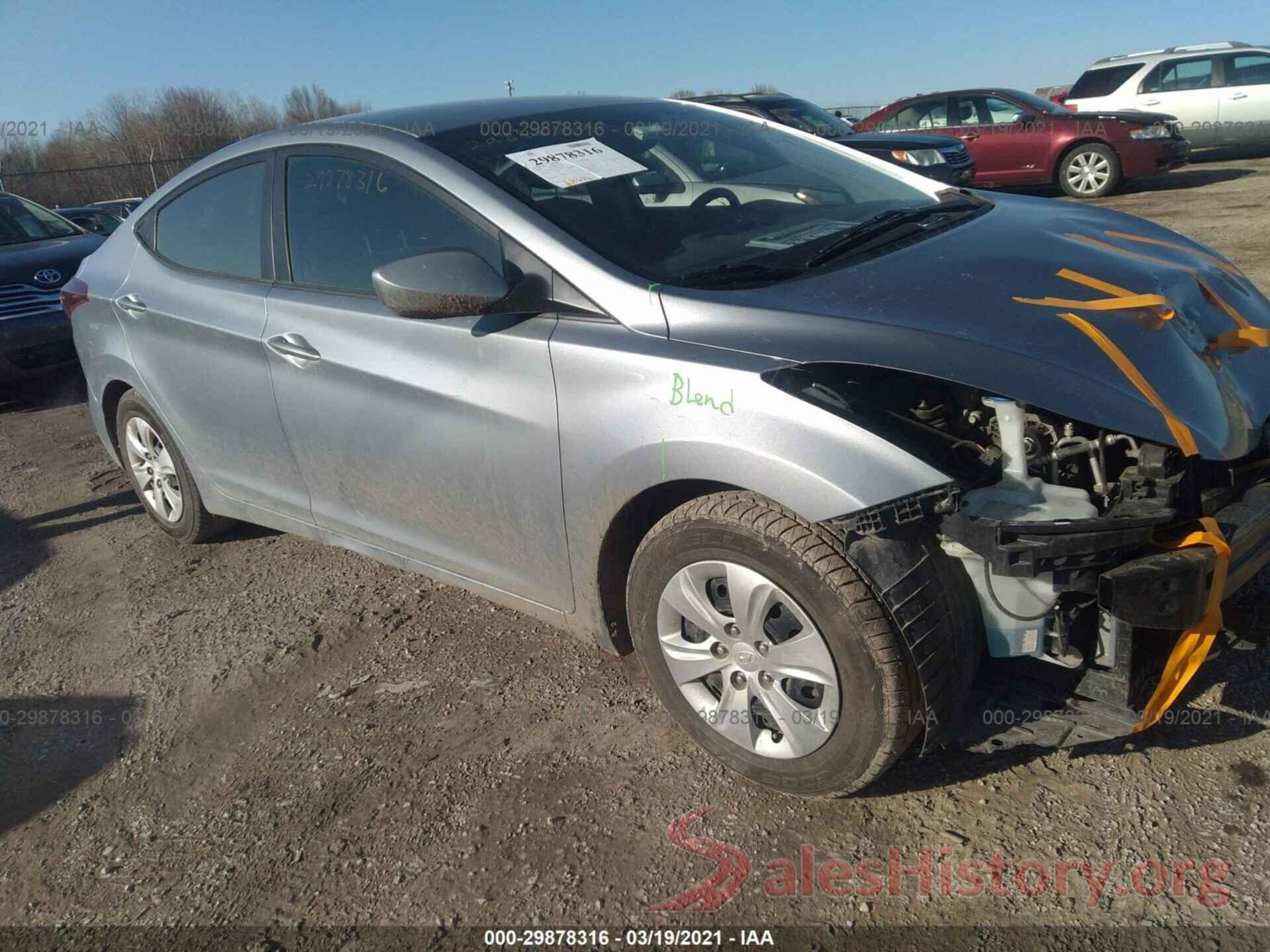 5NPDH4AE7GH731307 2016 HYUNDAI ELANTRA