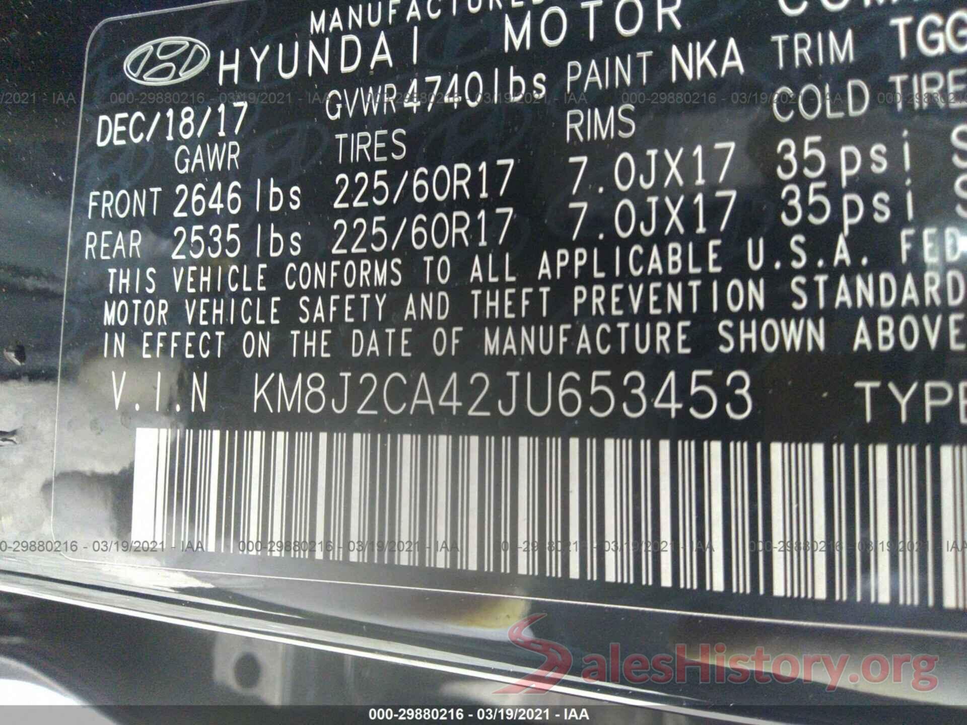 KM8J2CA42JU653453 2018 HYUNDAI TUCSON