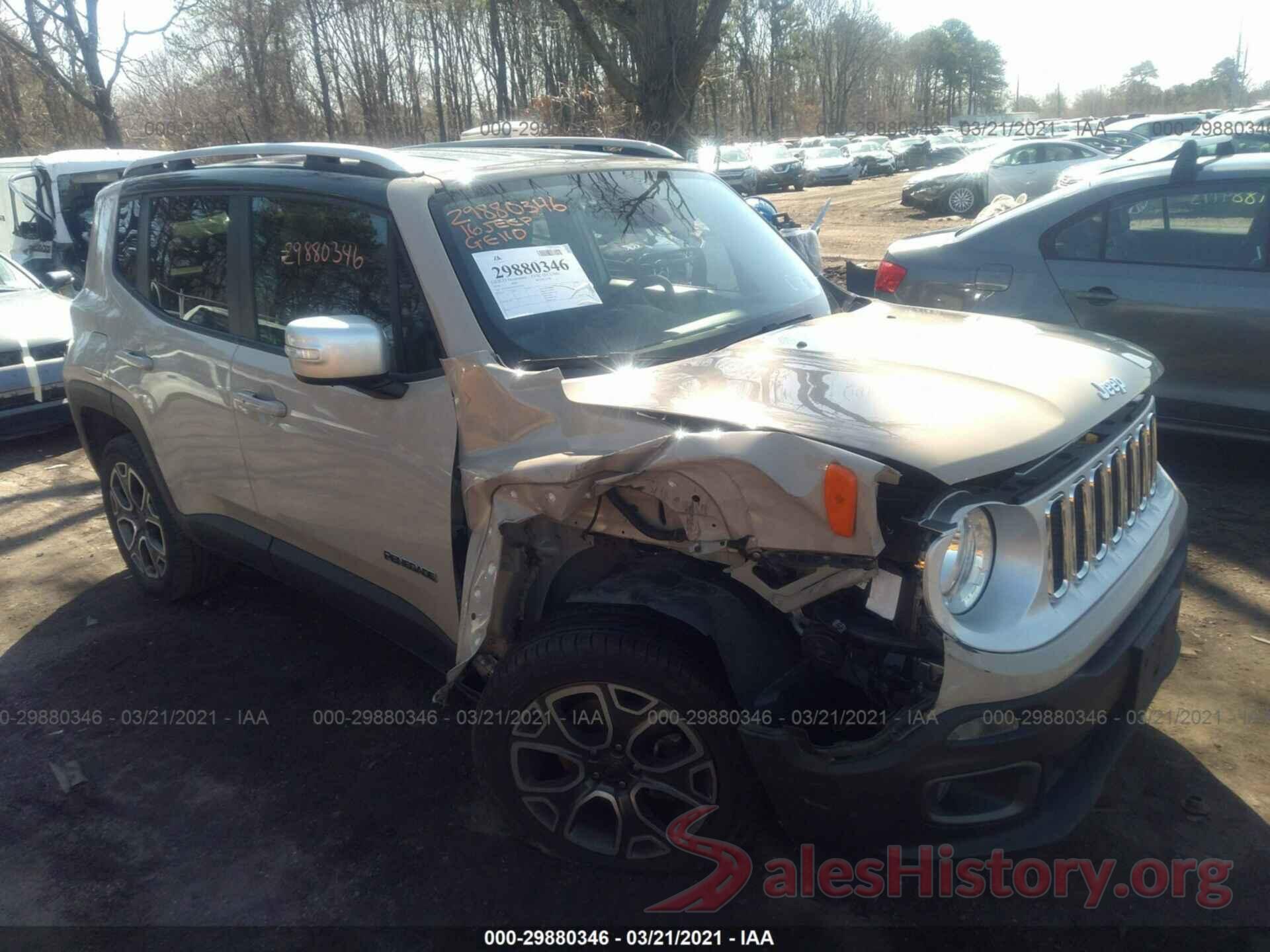 ZACCJBDT0GPD15038 2016 JEEP RENEGADE