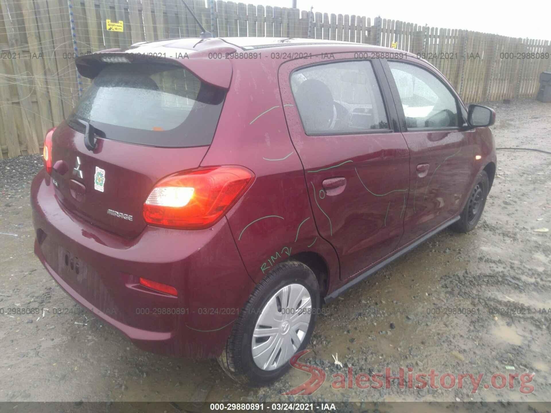 ML32A3HJ7KH009337 2019 MITSUBISHI MIRAGE