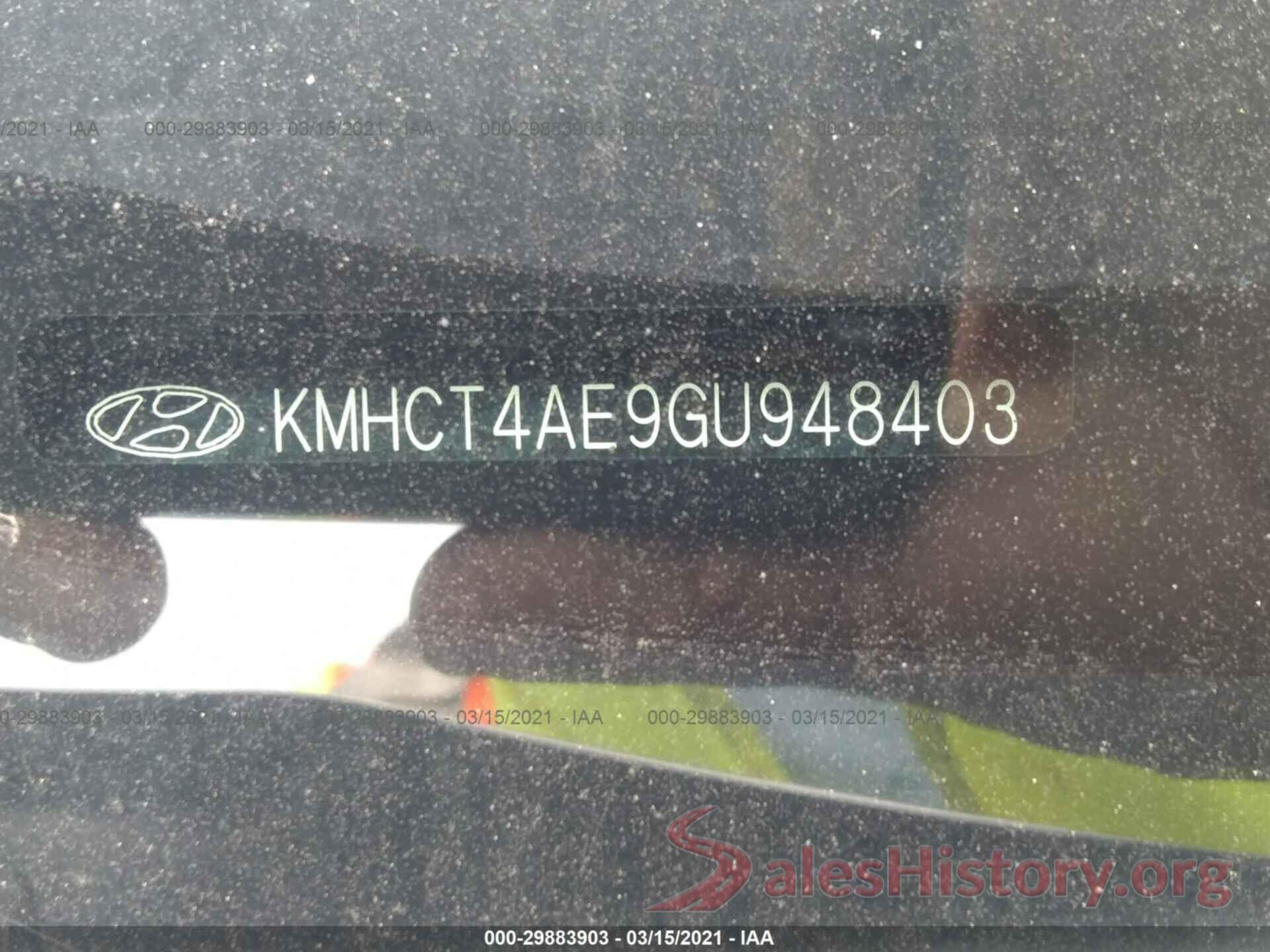 KMHCT4AE9GU948403 2016 HYUNDAI ACCENT