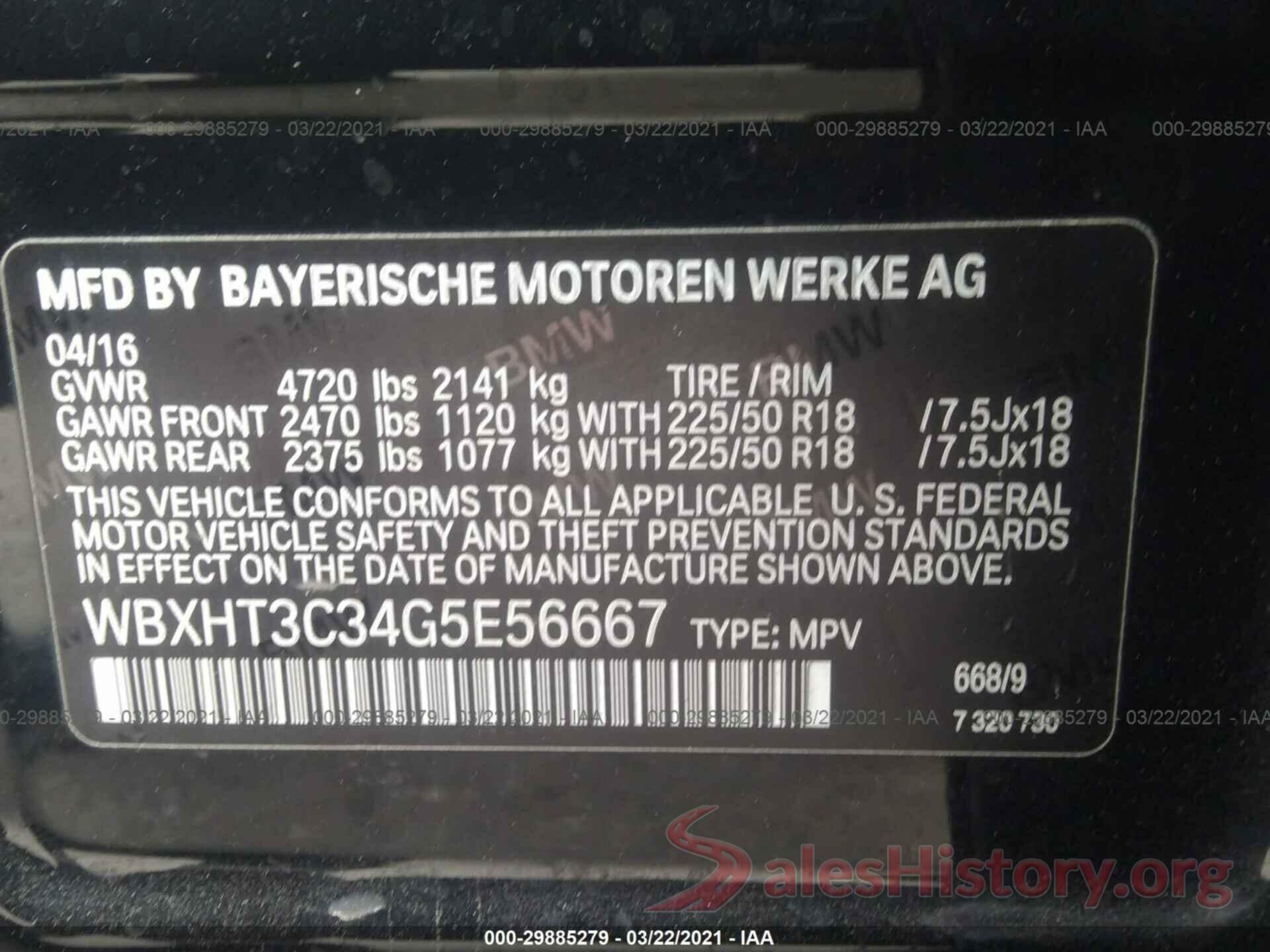 WBXHT3C34G5E56667 2016 BMW X1