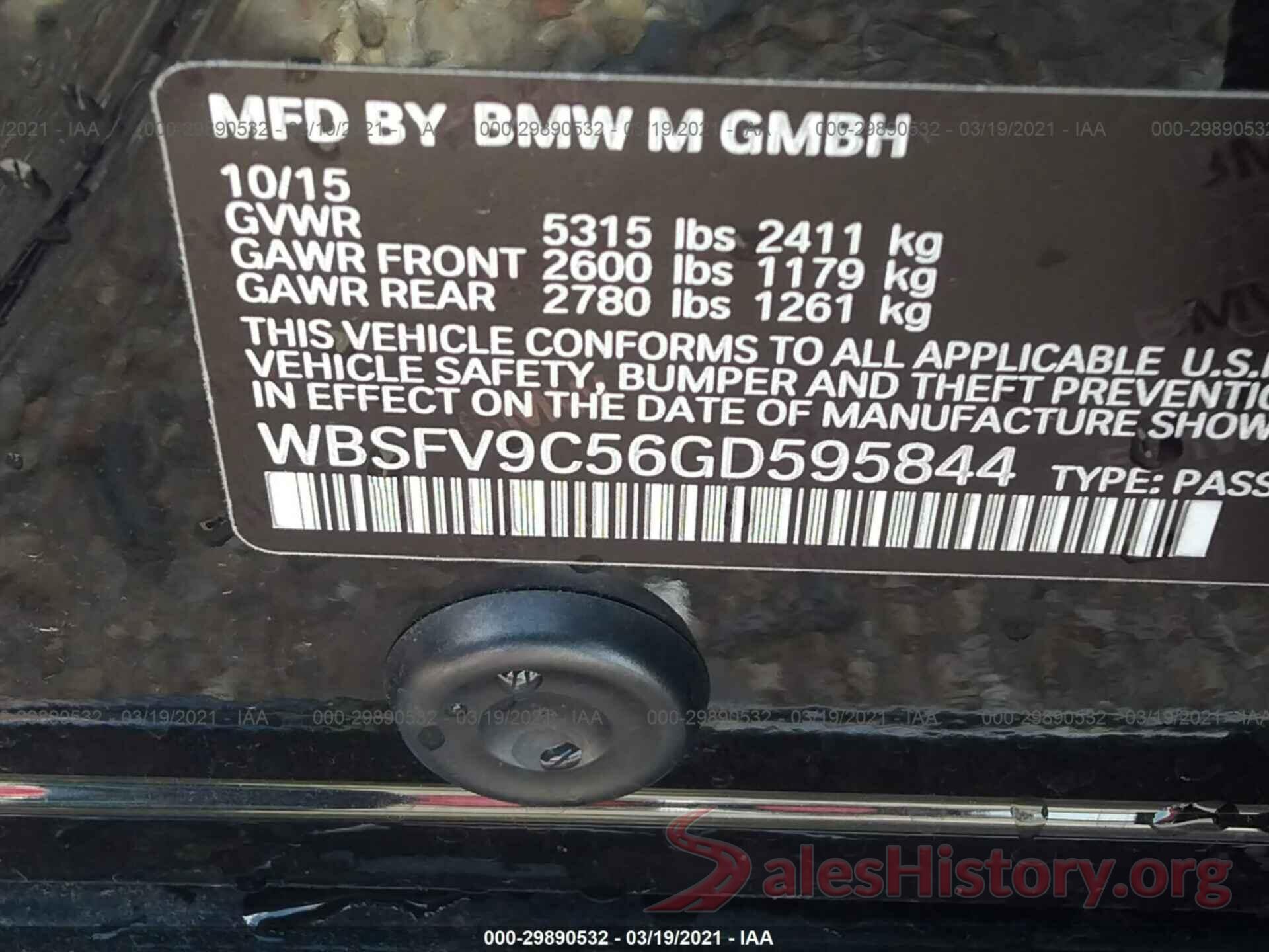 WBSFV9C56GD595844 2016 BMW M5