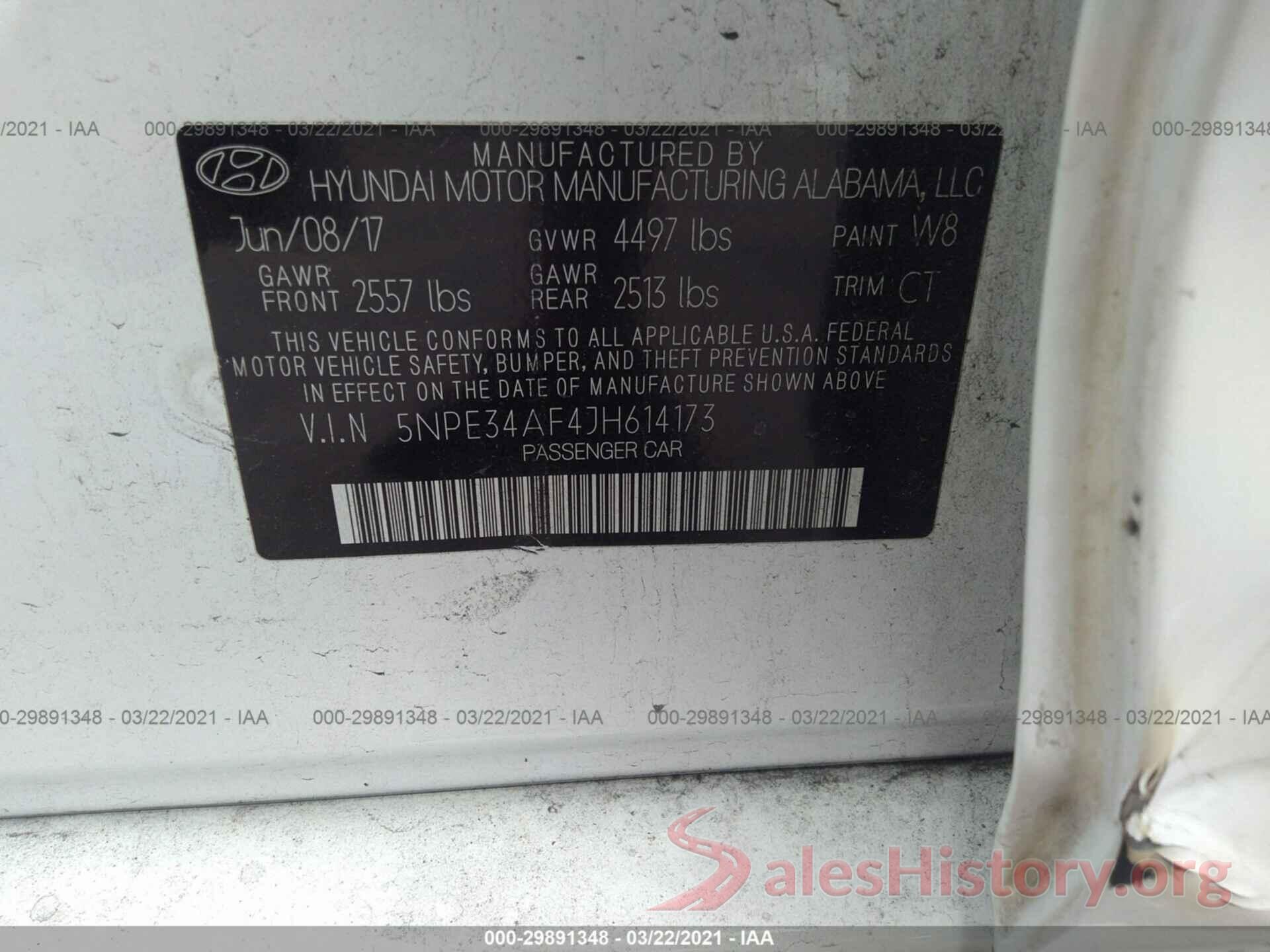 5NPE34AF4JH614173 2018 HYUNDAI SONATA