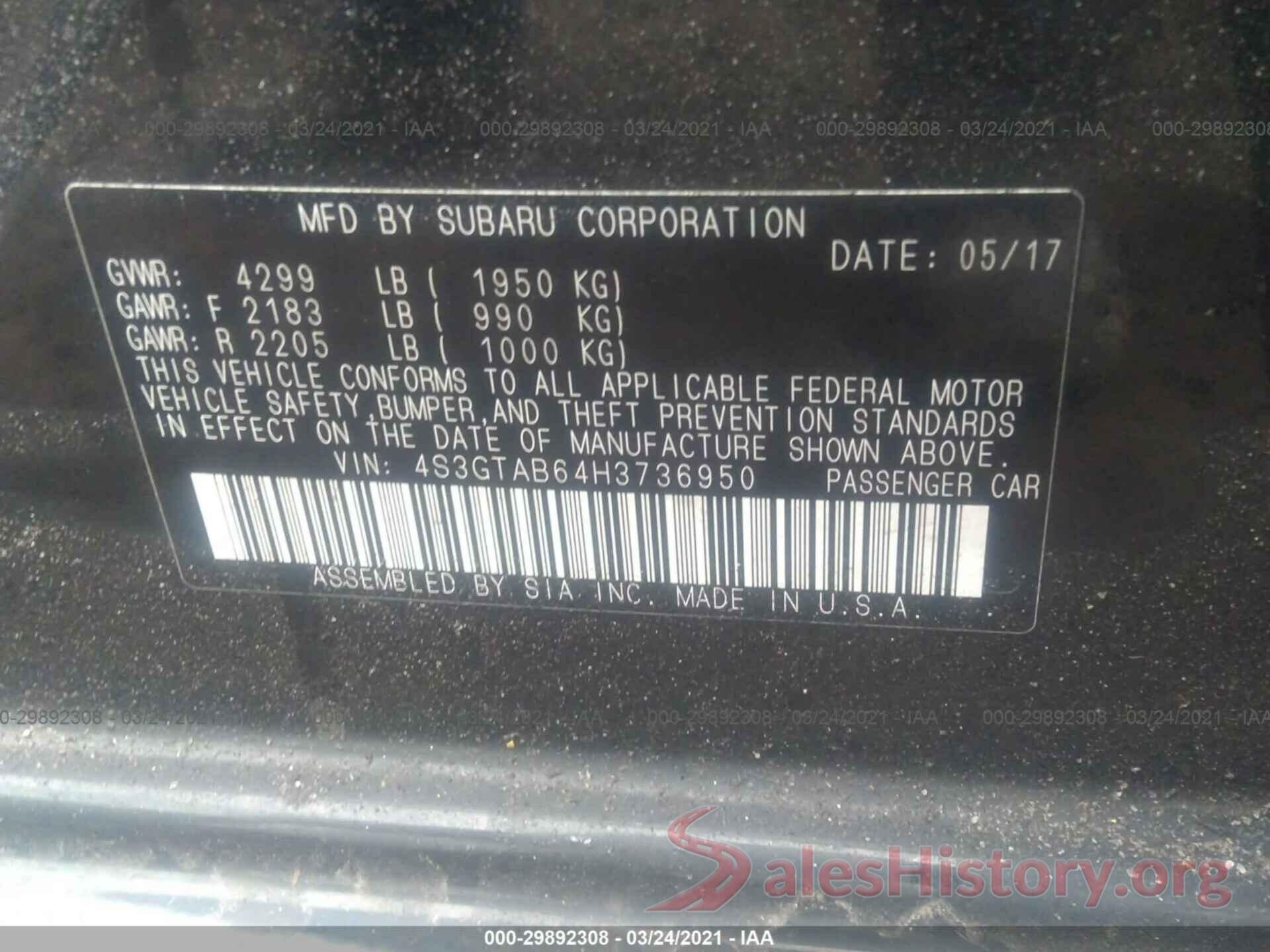 4S3GTAB64H3736950 2017 SUBARU IMPREZA