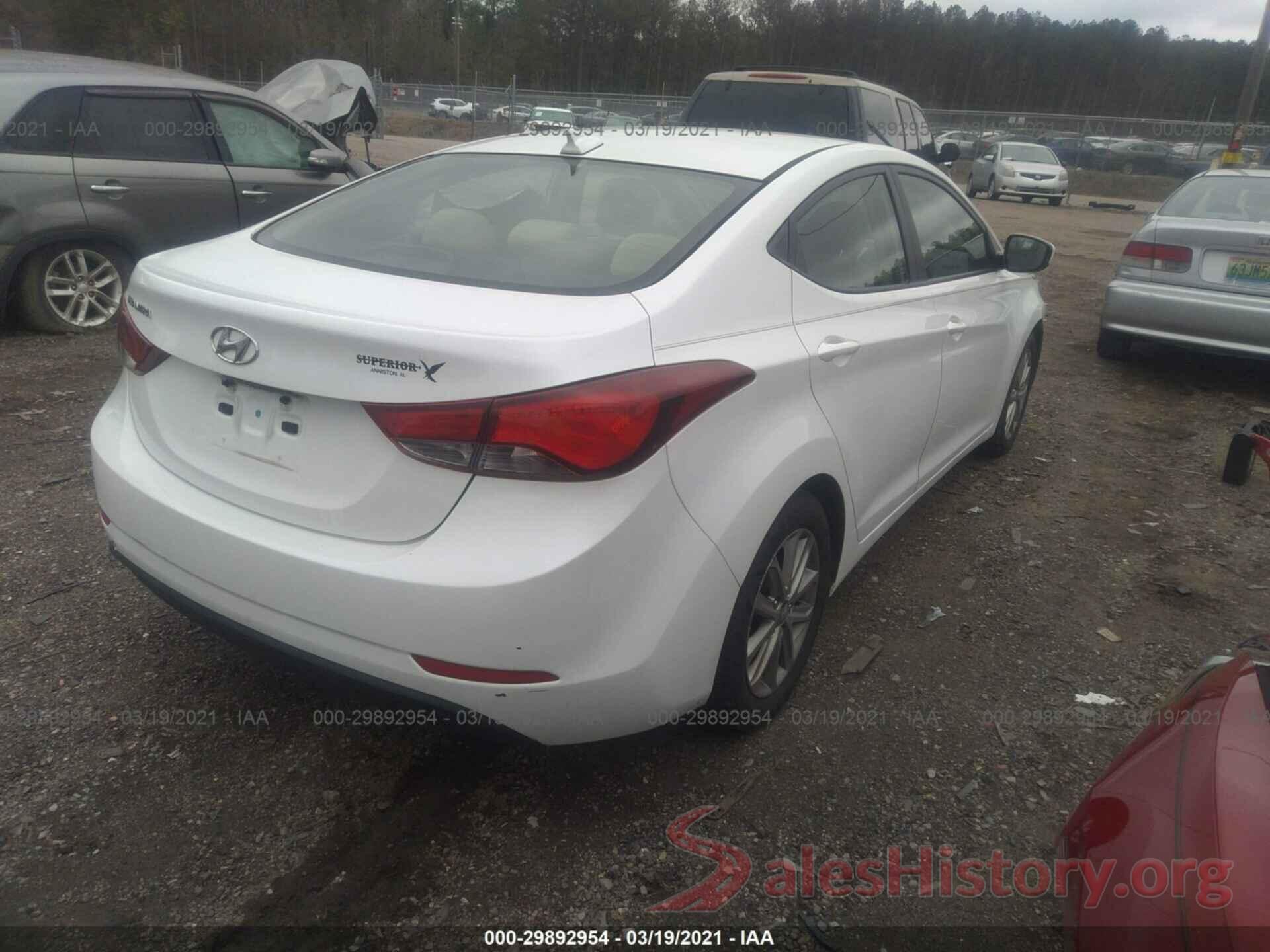 5NPDH4AE3GH729358 2016 HYUNDAI ELANTRA