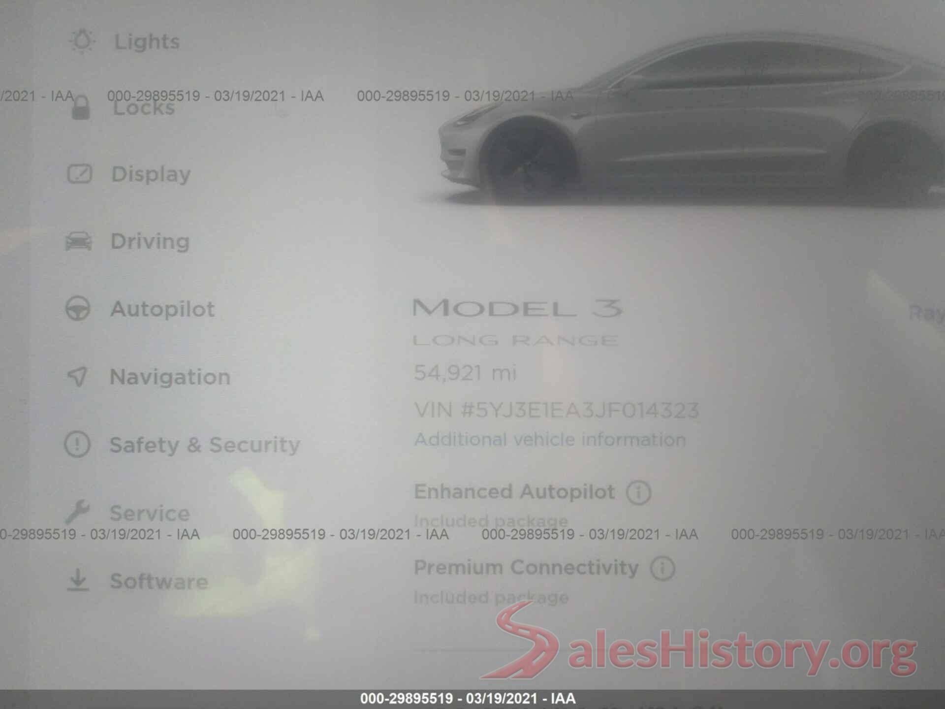 5YJ3E1EA3JF014323 2018 TESLA MODEL 3