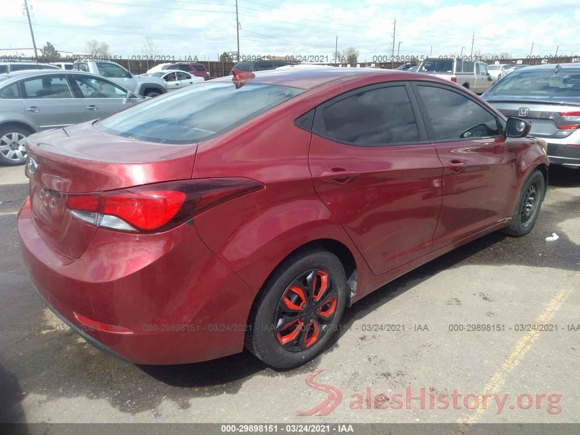 5NPDH4AE4GH699383 2016 HYUNDAI ELANTRA