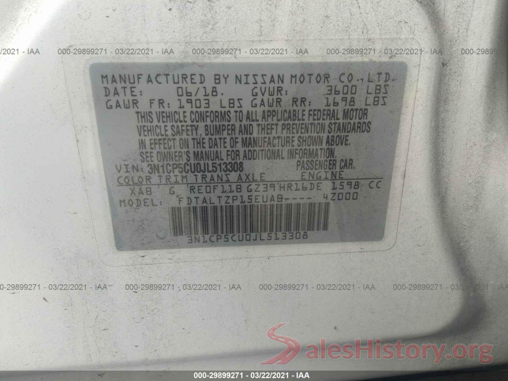 3N1CP5CU0JL513308 2018 NISSAN KICKS