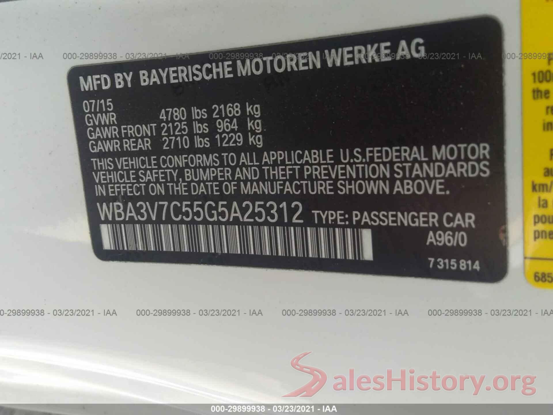 WBA3V7C55G5A25312 2016 BMW 4 SERIES