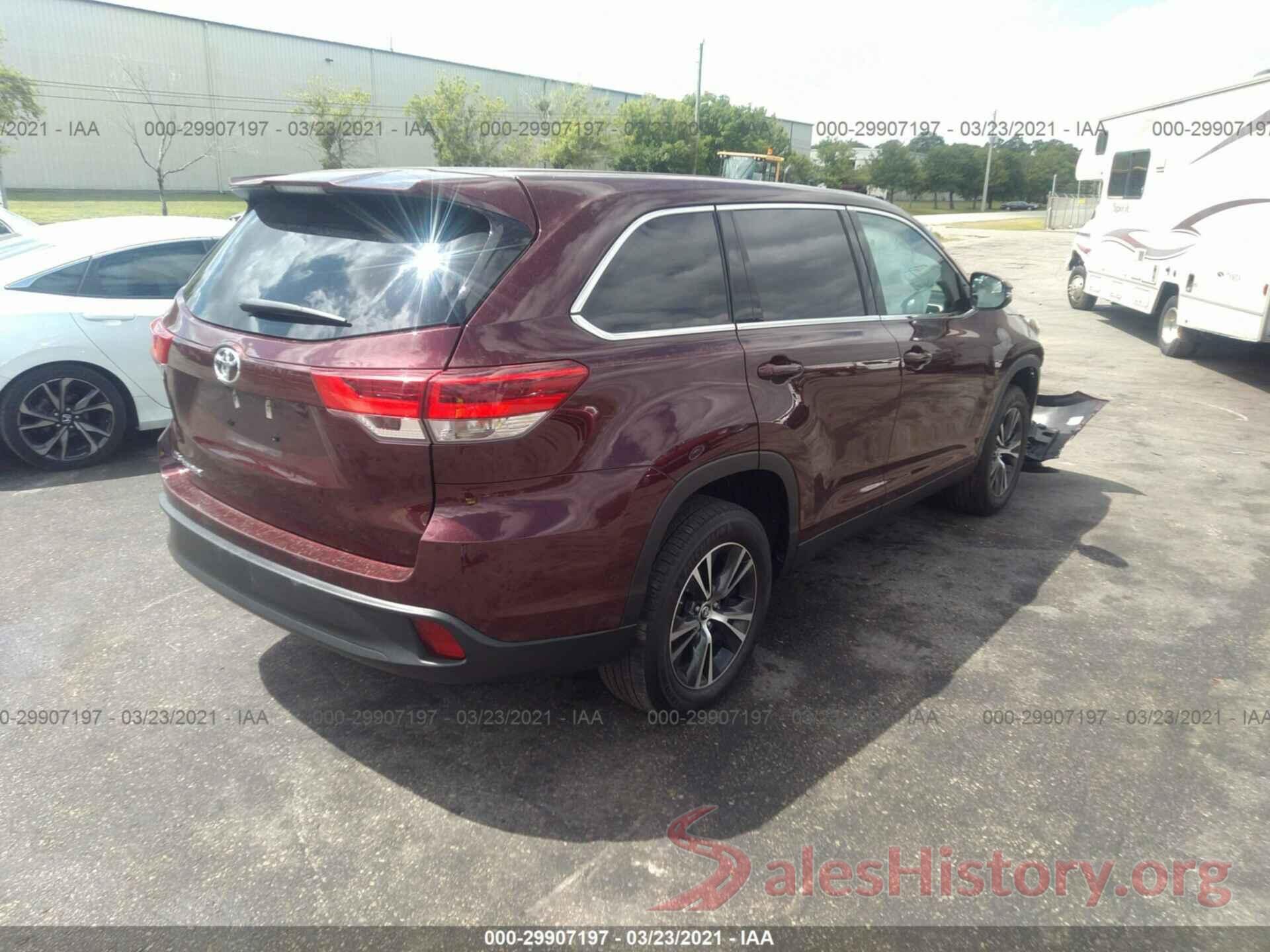 5TDZARFH0KS059894 2019 TOYOTA HIGHLANDER