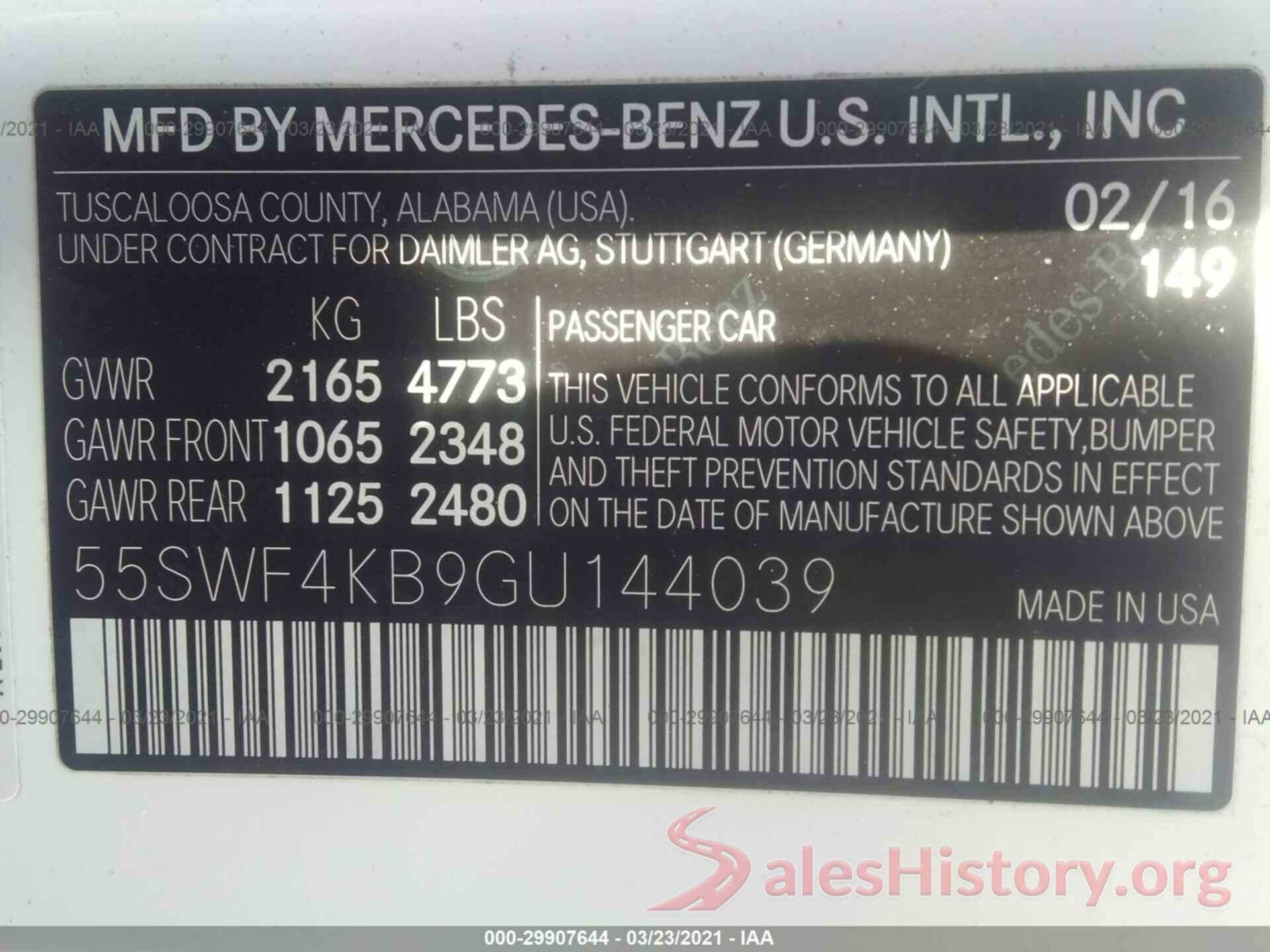 55SWF4KB9GU144039 2016 MERCEDES-BENZ C-CLASS