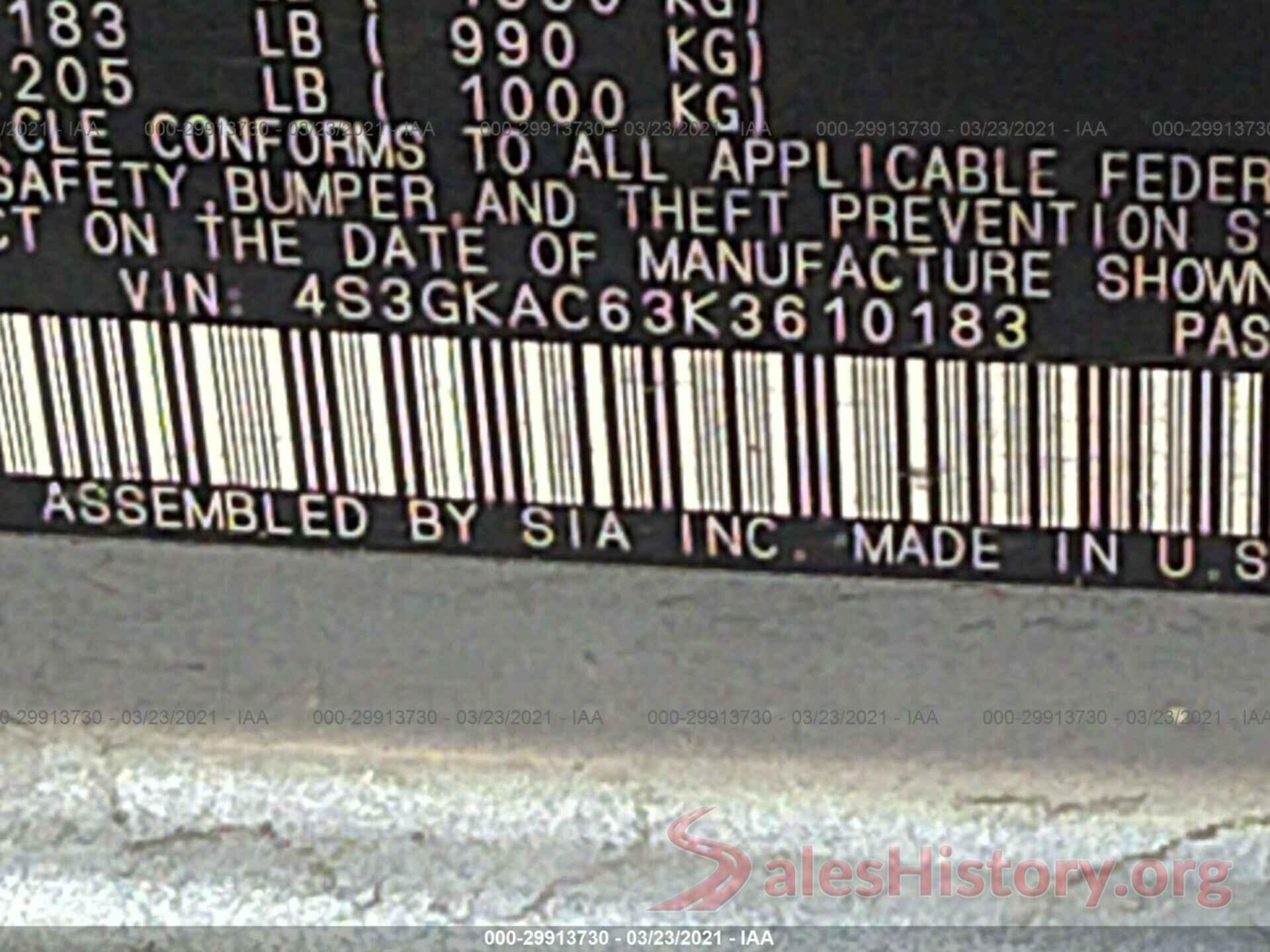 4S3GKAC63K3610183 2019 SUBARU IMPREZA