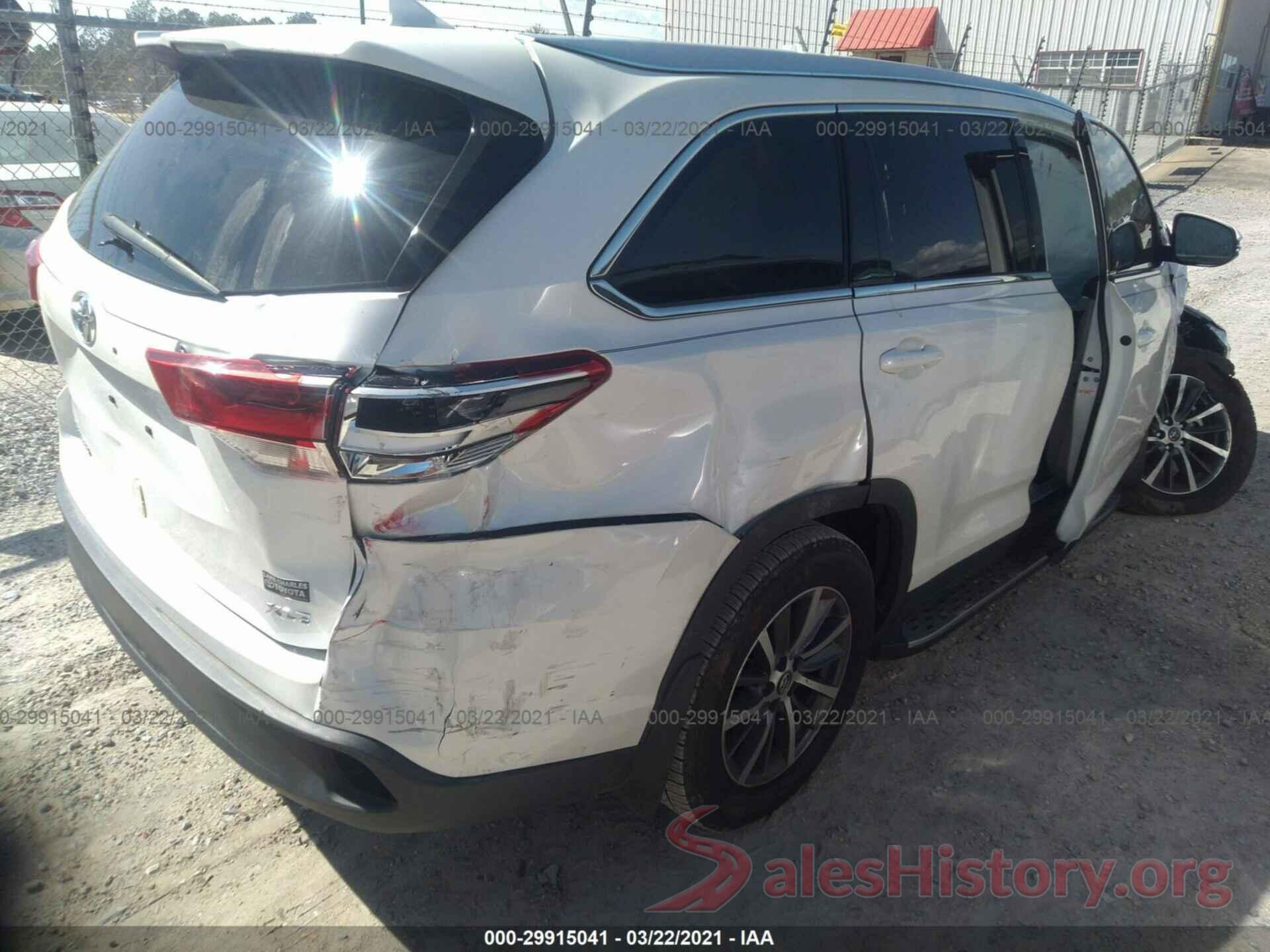 5TDKZRFH8KS303821 2019 TOYOTA HIGHLANDER