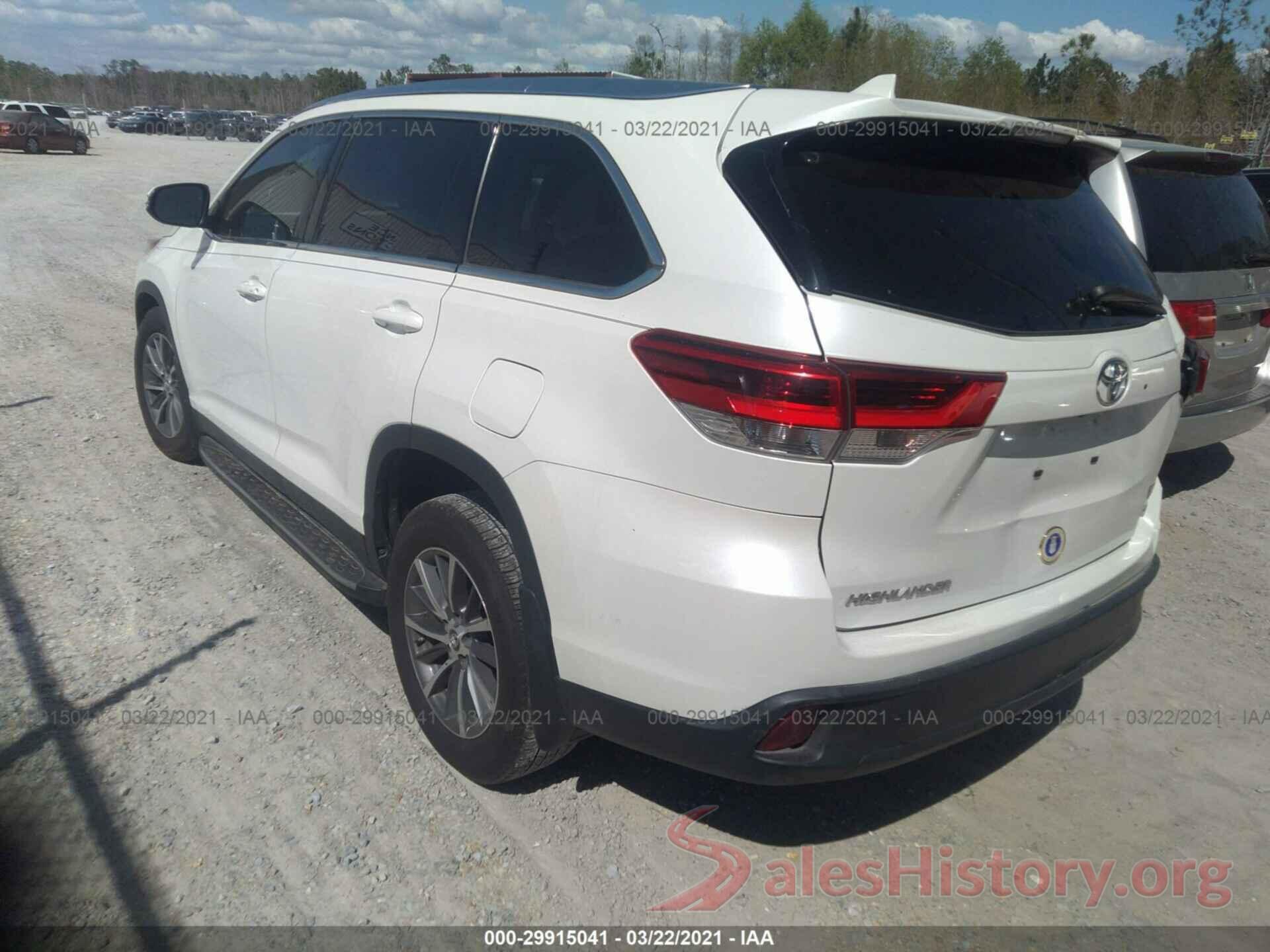 5TDKZRFH8KS303821 2019 TOYOTA HIGHLANDER