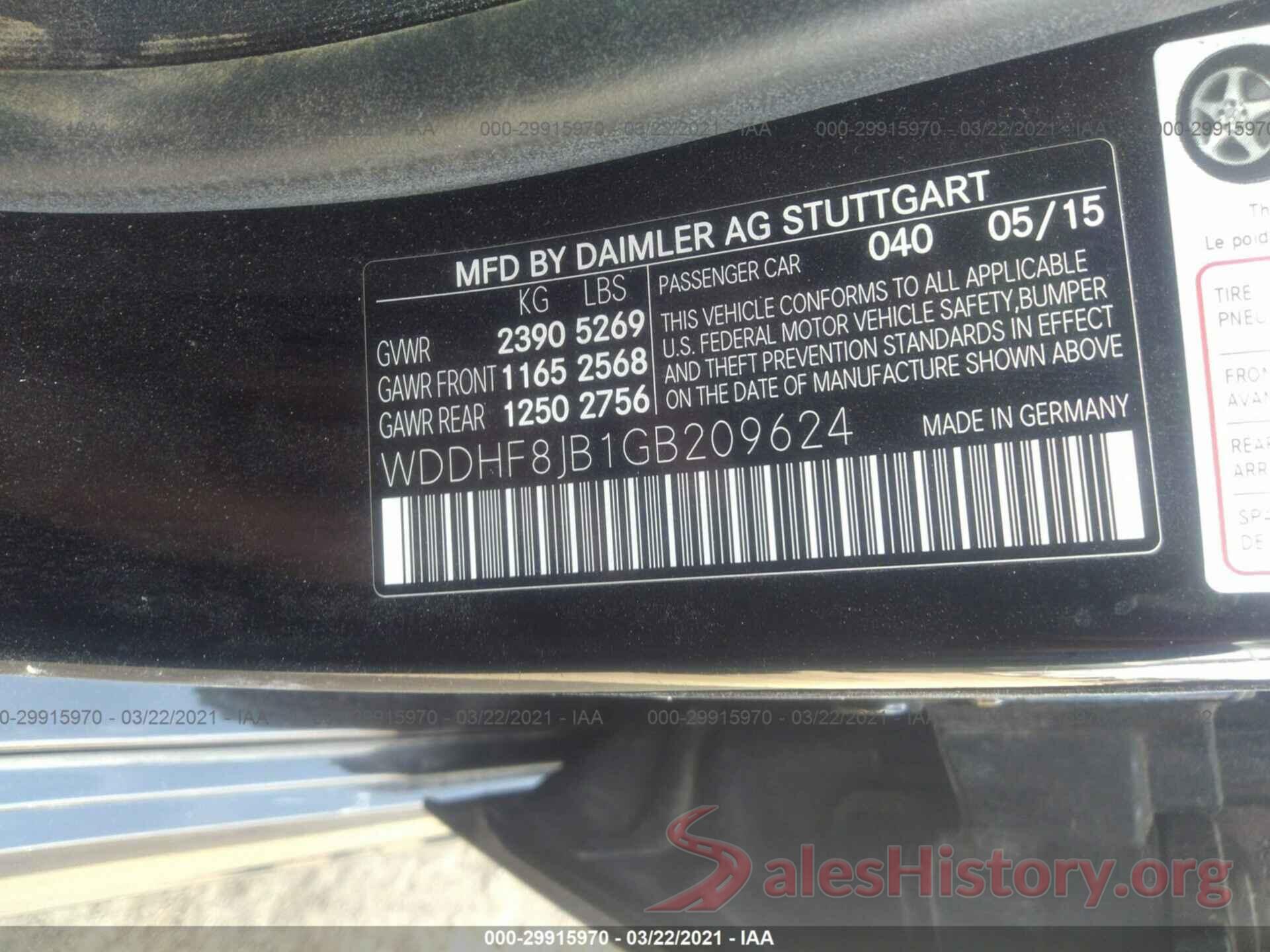 WDDHF8JB1GB209624 2016 MERCEDES-BENZ E-CLASS