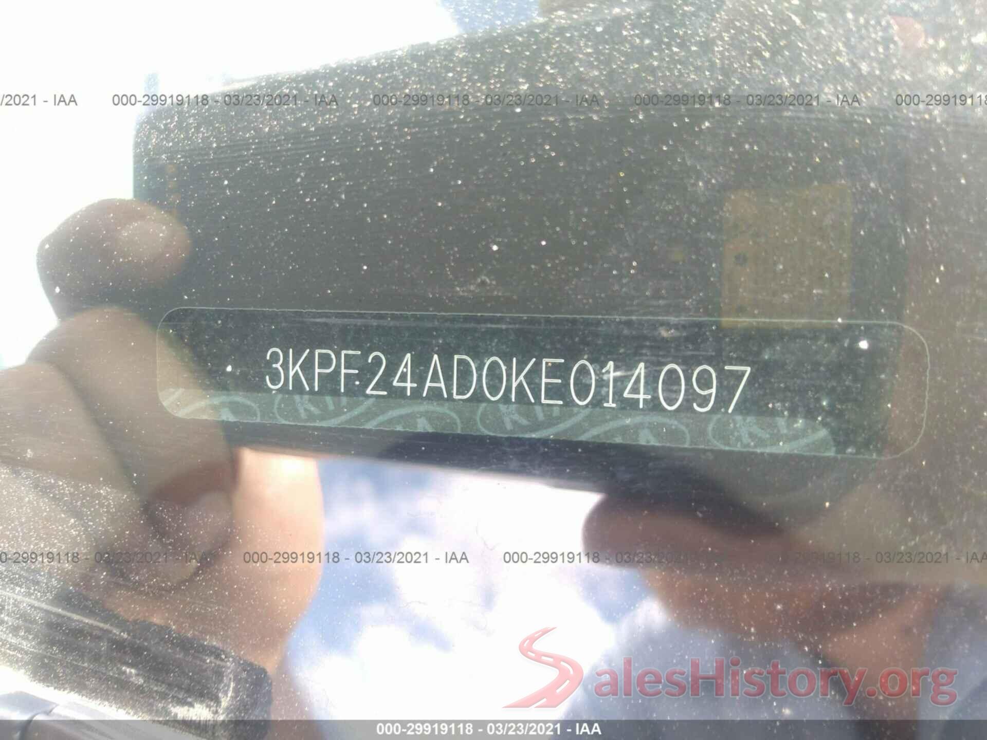 3KPF24AD0KE014097 2019 KIA FORTE