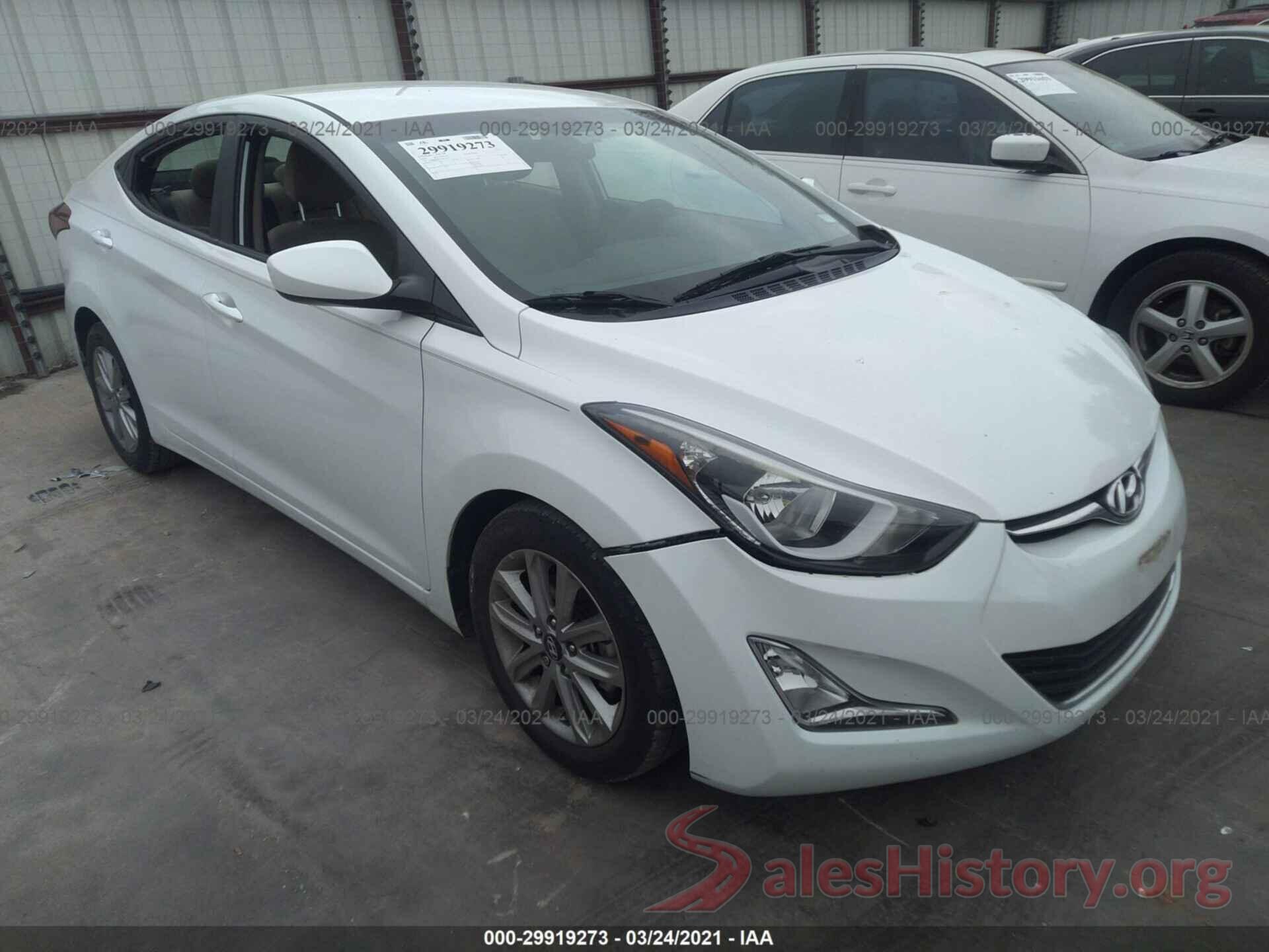 5NPDH4AE4GH787821 2016 HYUNDAI ELANTRA