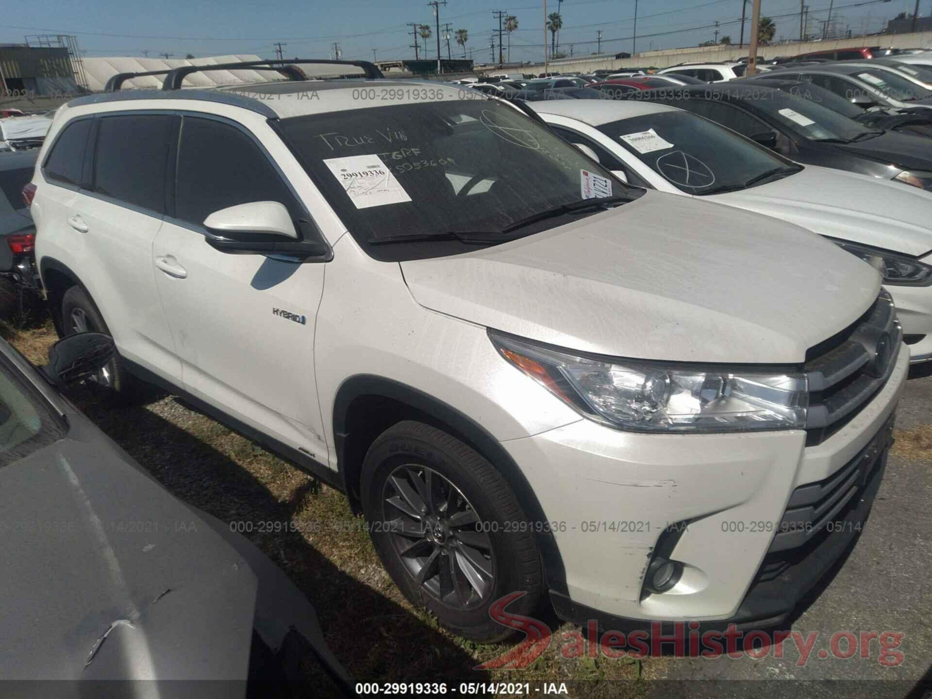 5TDJGRFH6KS053609 2019 TOYOTA HIGHLANDER