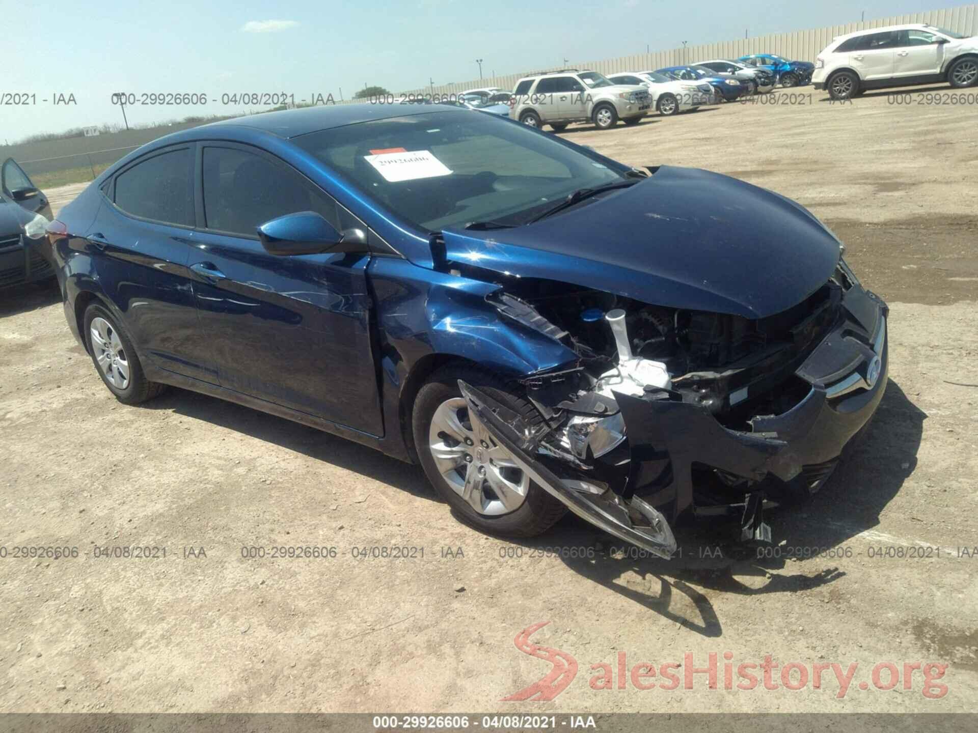 5NPDH4AE3GH764143 2016 HYUNDAI ELANTRA