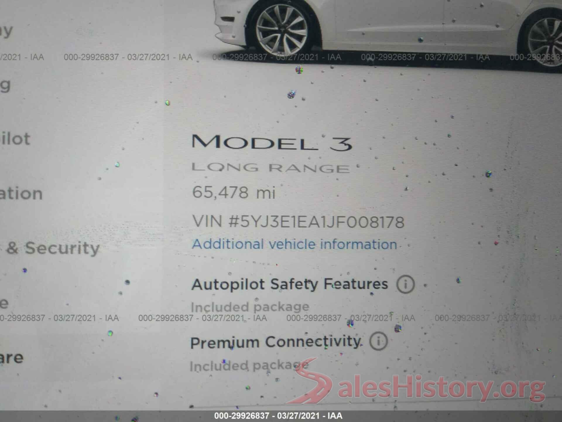 5YJ3E1EA1JF008178 2018 TESLA MODEL 3