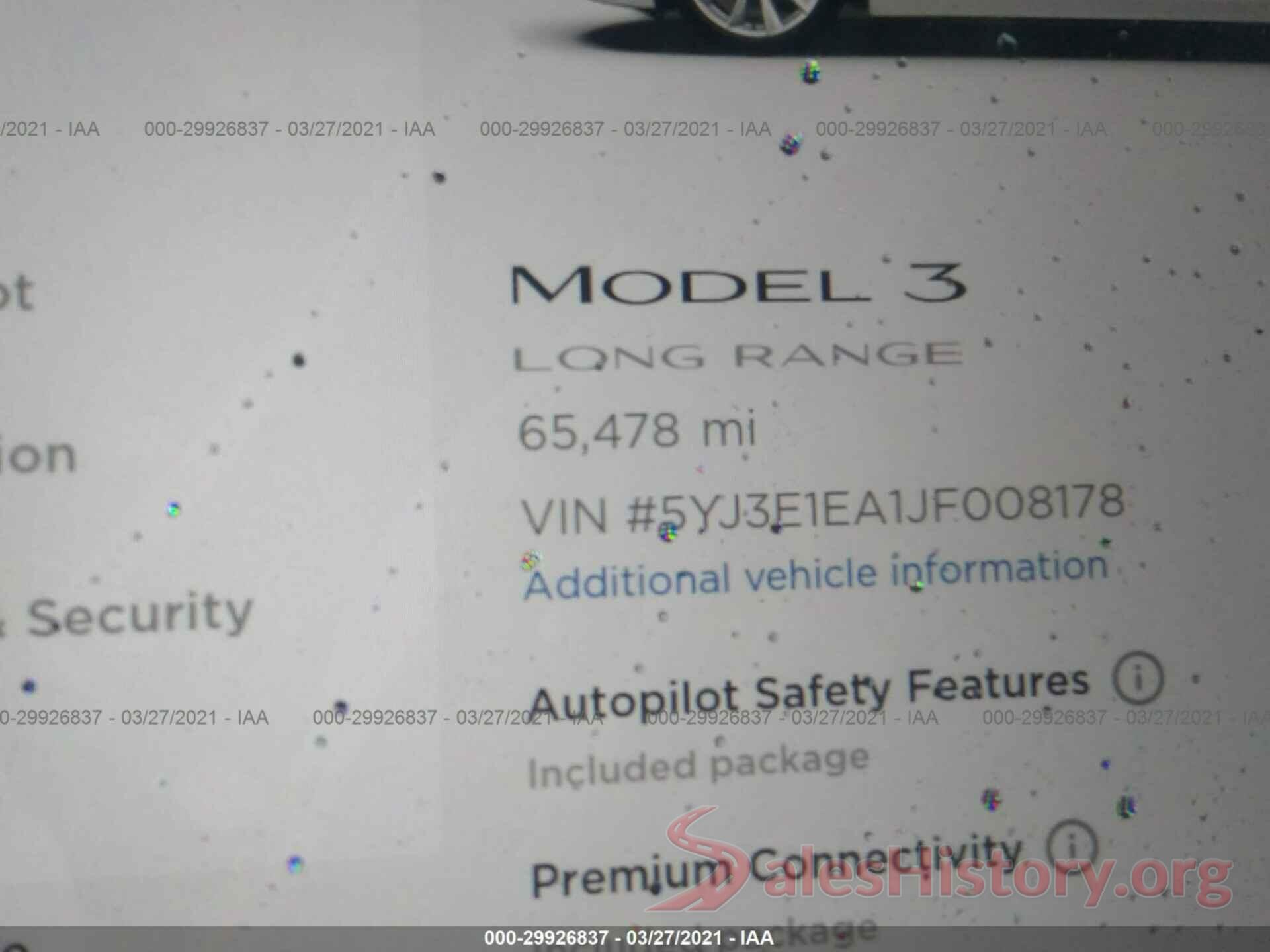 5YJ3E1EA1JF008178 2018 TESLA MODEL 3