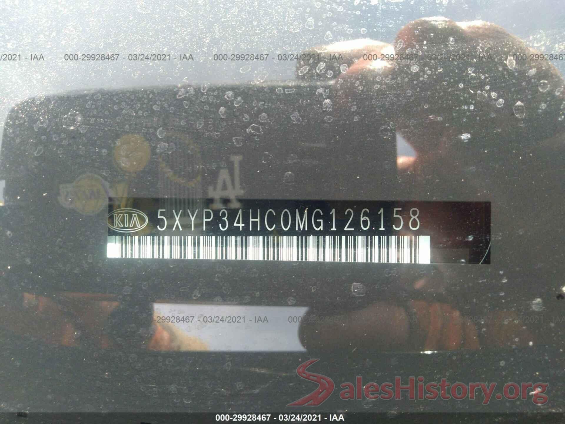 5XYP34HC0MG126158 2021 KIA TELLURIDE