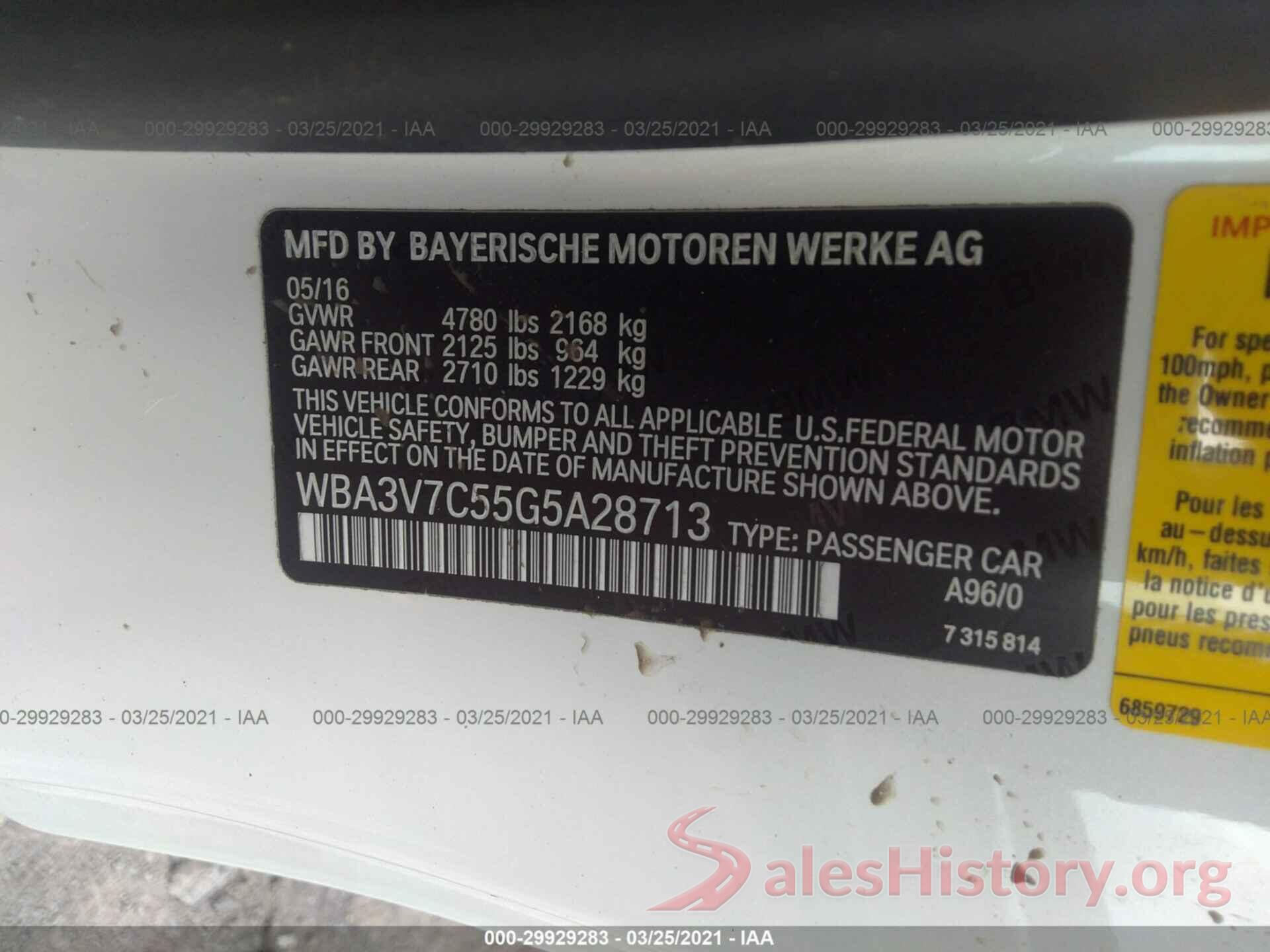 WBA3V7C55G5A28713 2016 BMW 4 SERIES