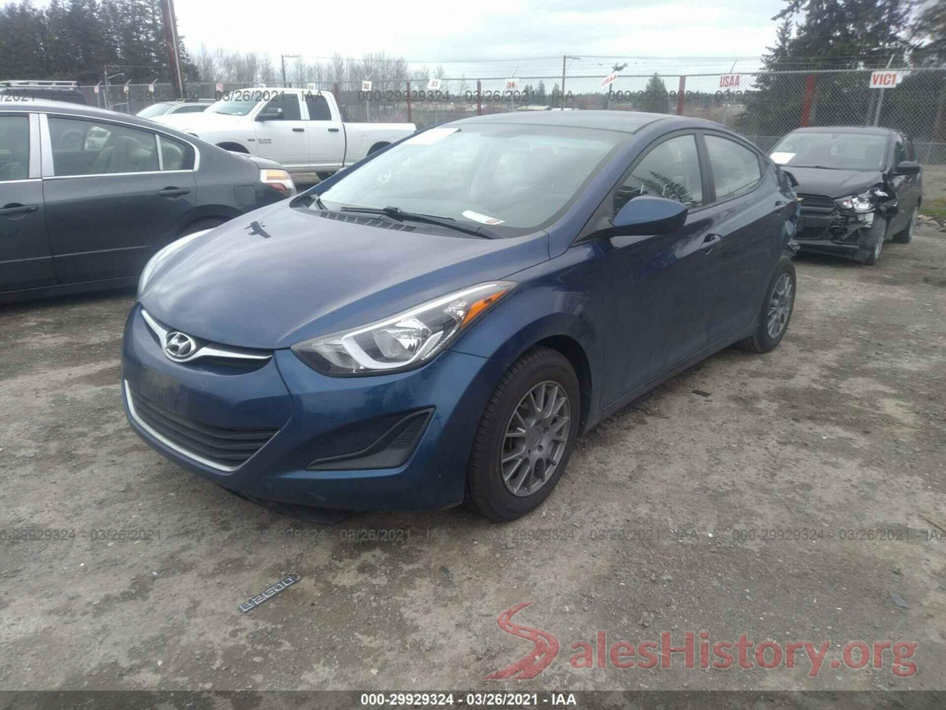 5NPDH4AE4GH694037 2016 HYUNDAI ELANTRA