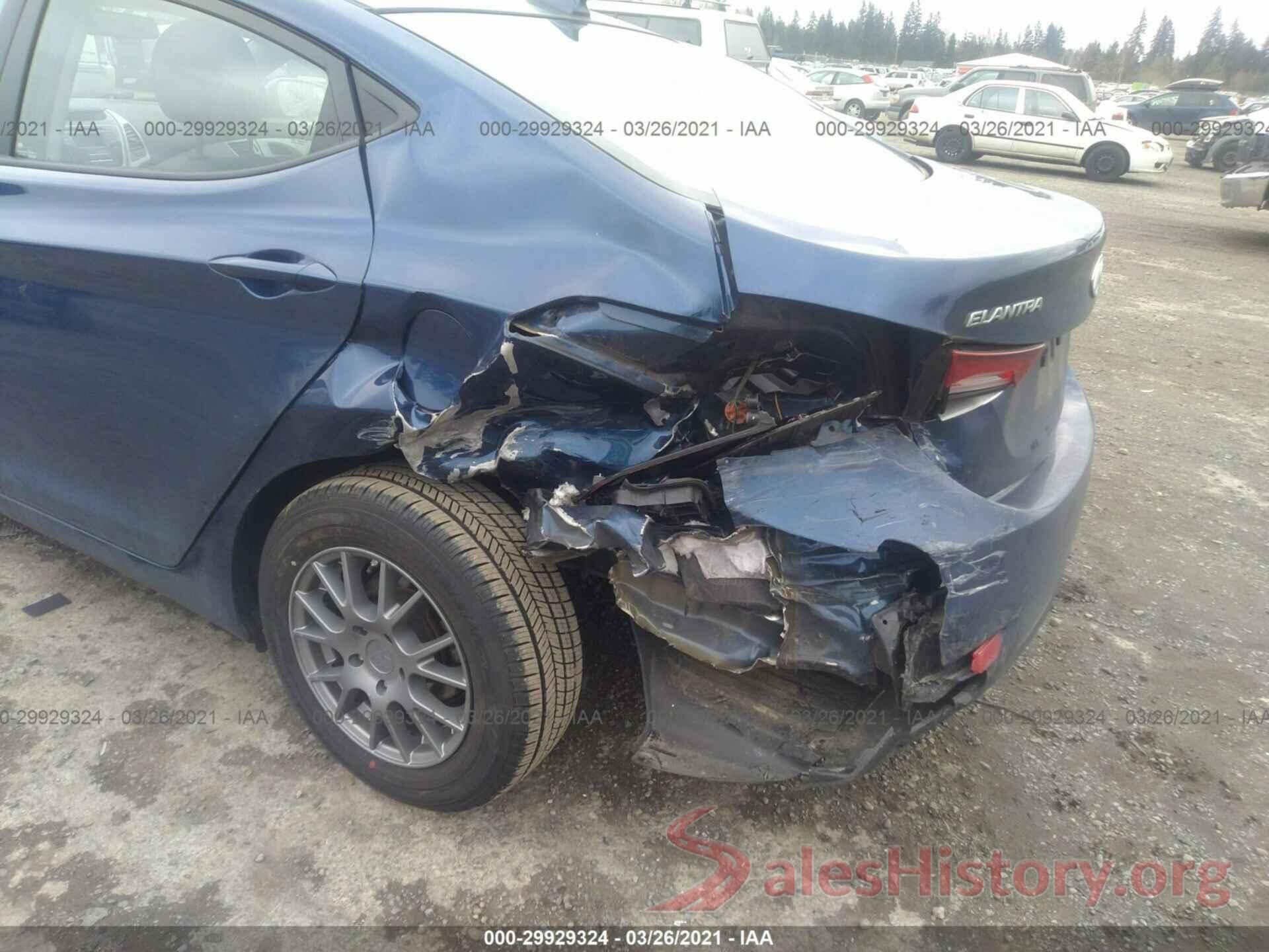 5NPDH4AE4GH694037 2016 HYUNDAI ELANTRA