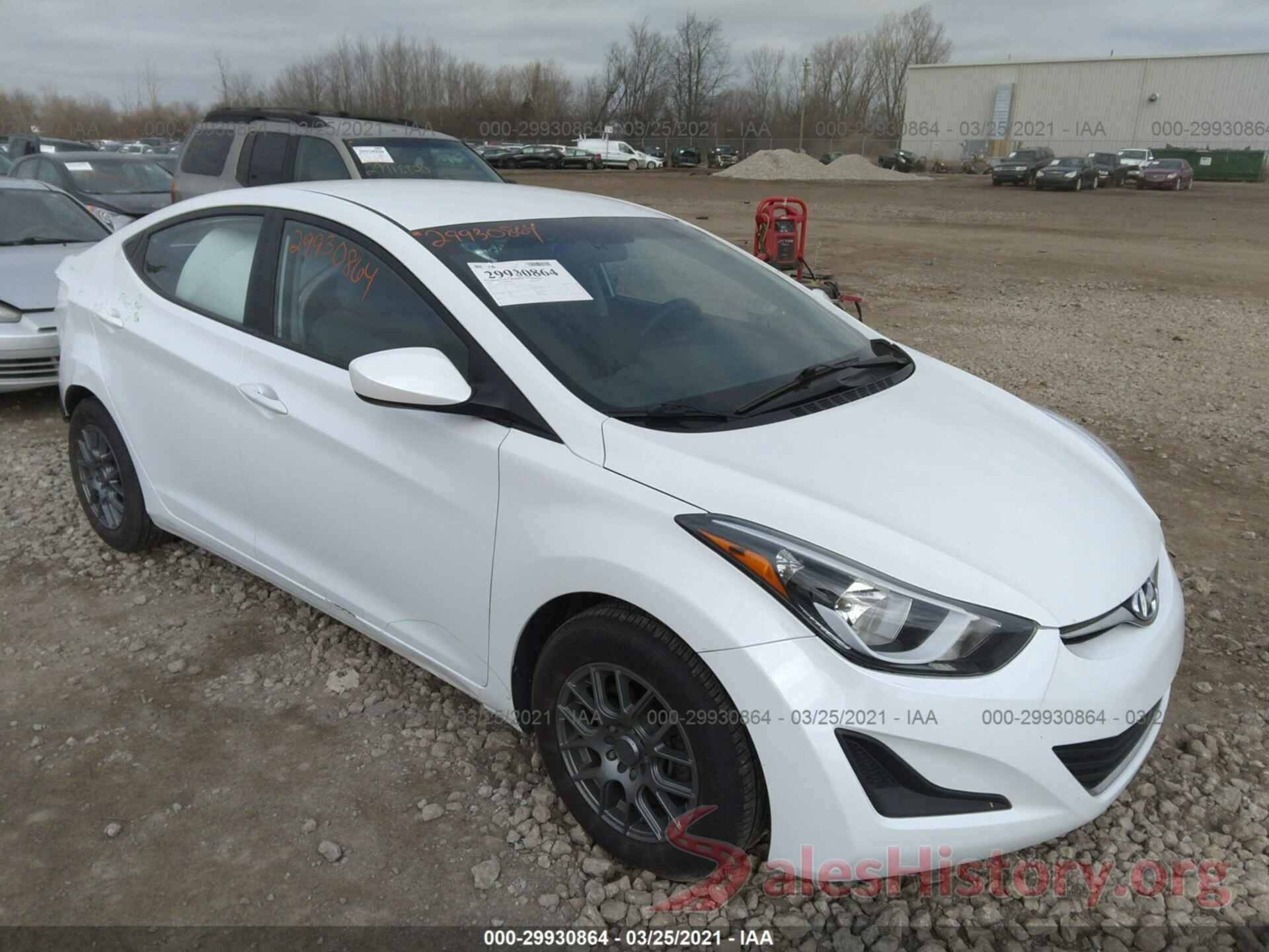 5NPDH4AE5GH753290 2016 HYUNDAI ELANTRA