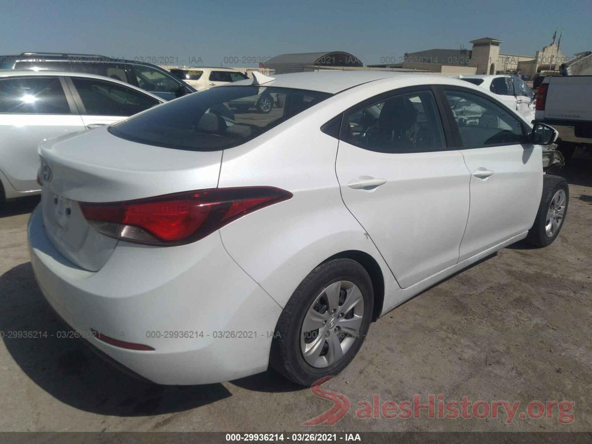 5NPDH4AE4GH751286 2016 HYUNDAI ELANTRA