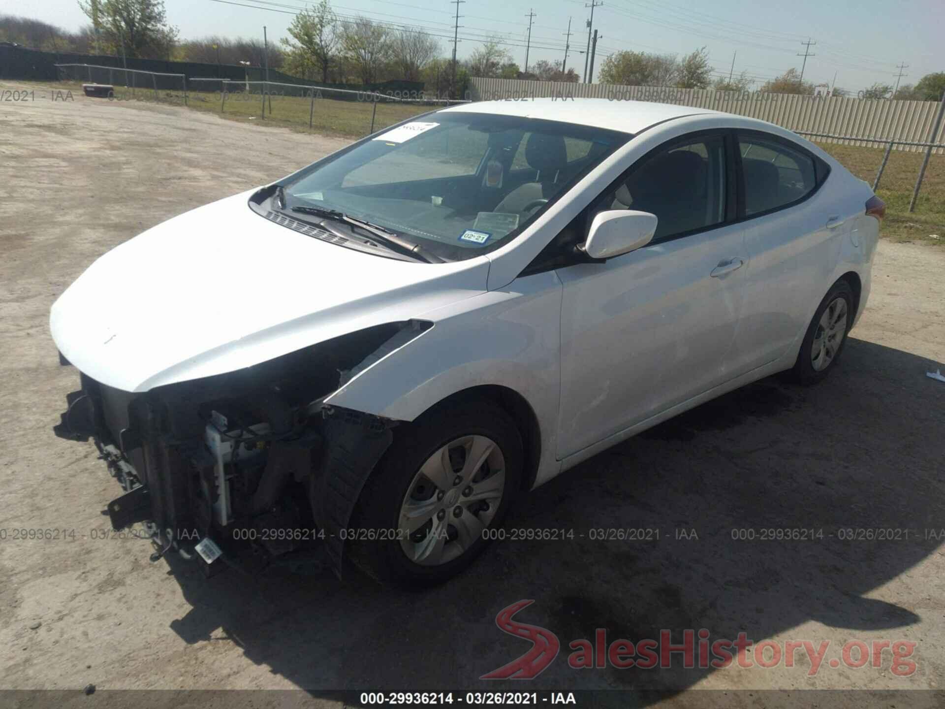 5NPDH4AE4GH751286 2016 HYUNDAI ELANTRA