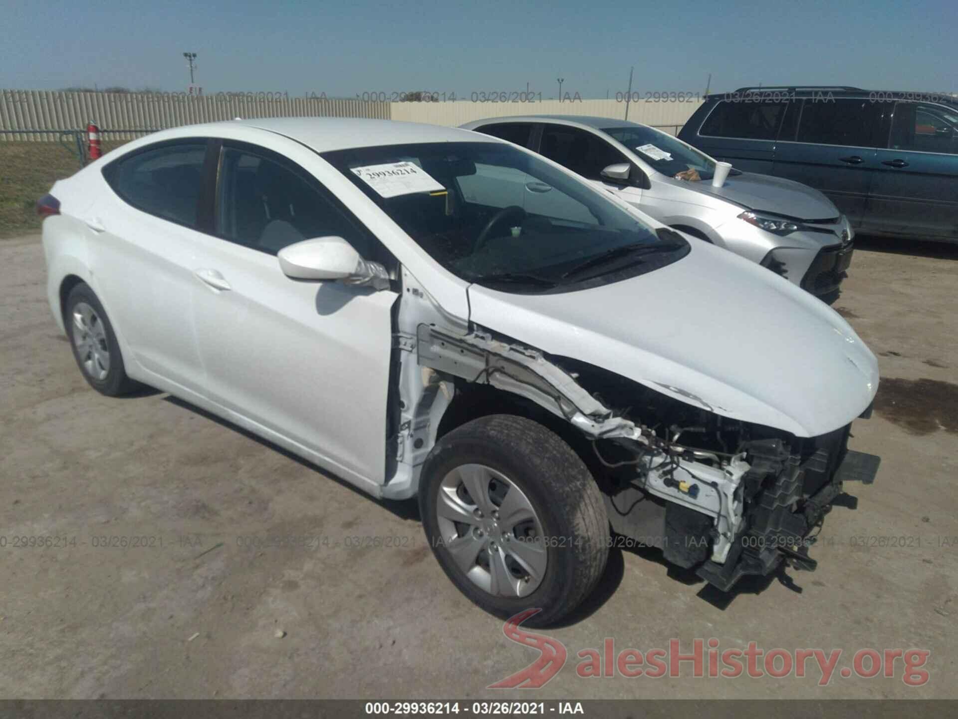 5NPDH4AE4GH751286 2016 HYUNDAI ELANTRA