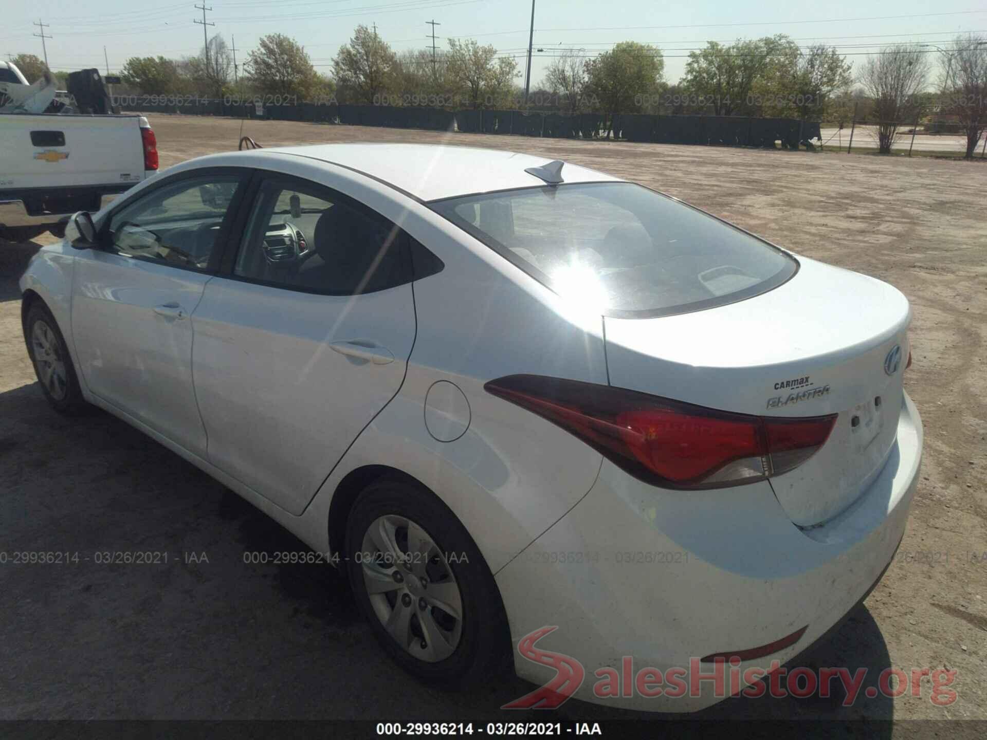 5NPDH4AE4GH751286 2016 HYUNDAI ELANTRA