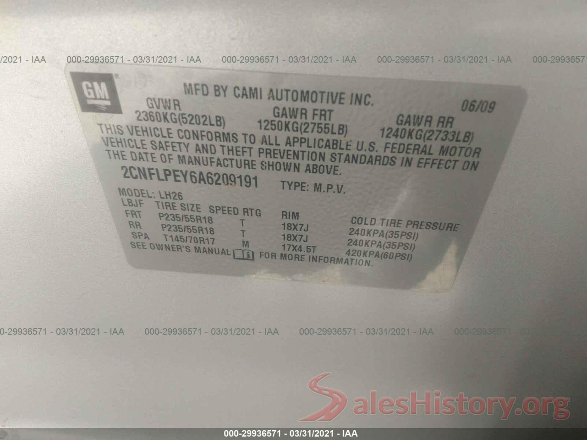 WVGBV7AXXHK047210 2010 CHEVROLET EQUINOX