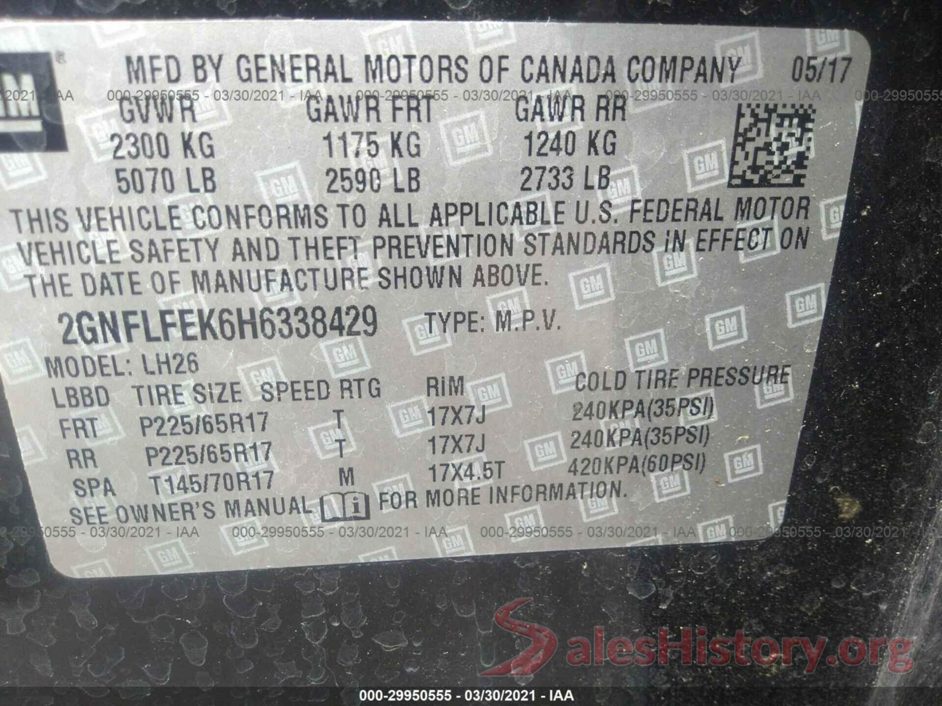 2GNFLFEK6H6338429 2017 CHEVROLET EQUINOX